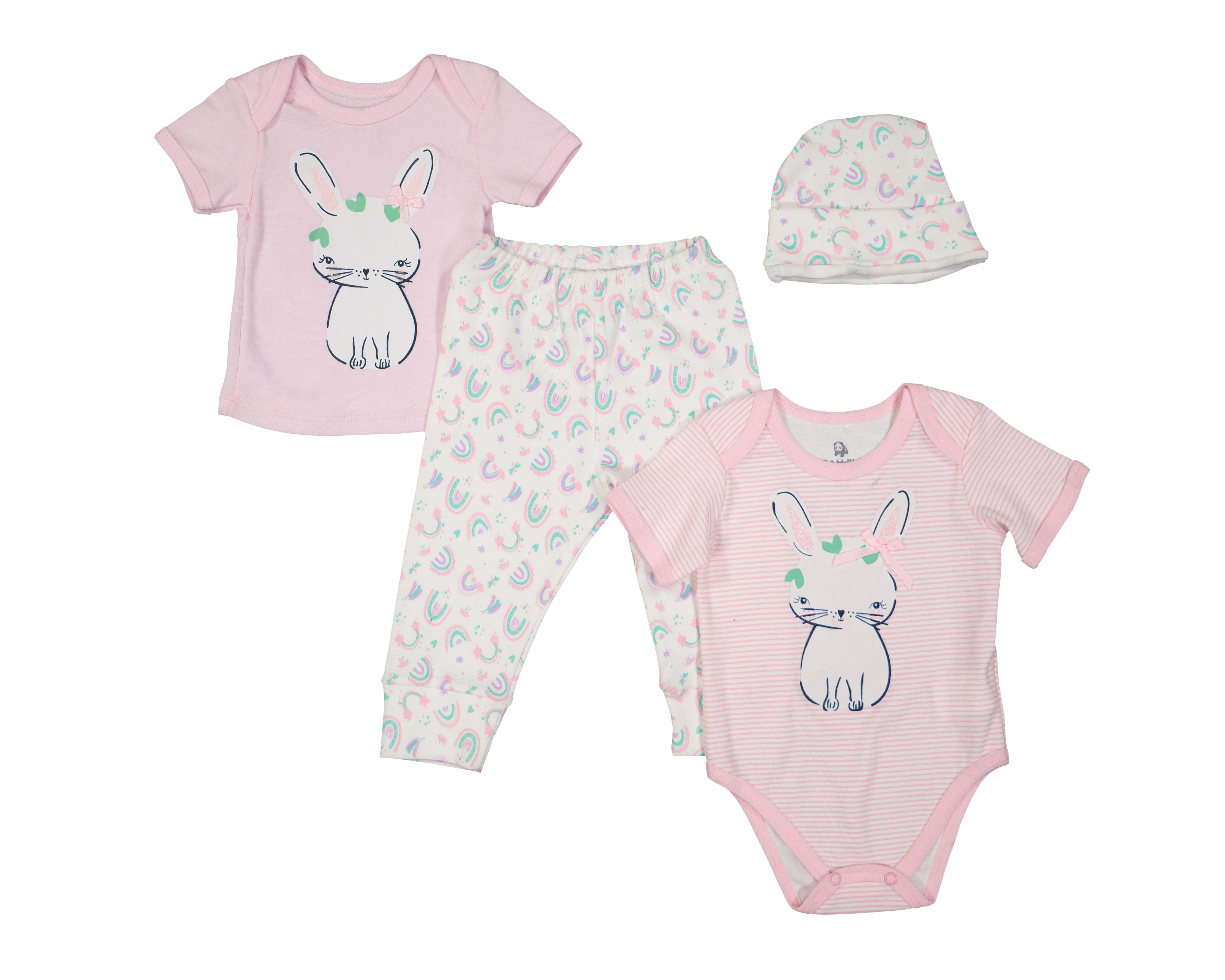 Conjunto para Bebé Niña Bam-Bu Estampado 4 Piezas