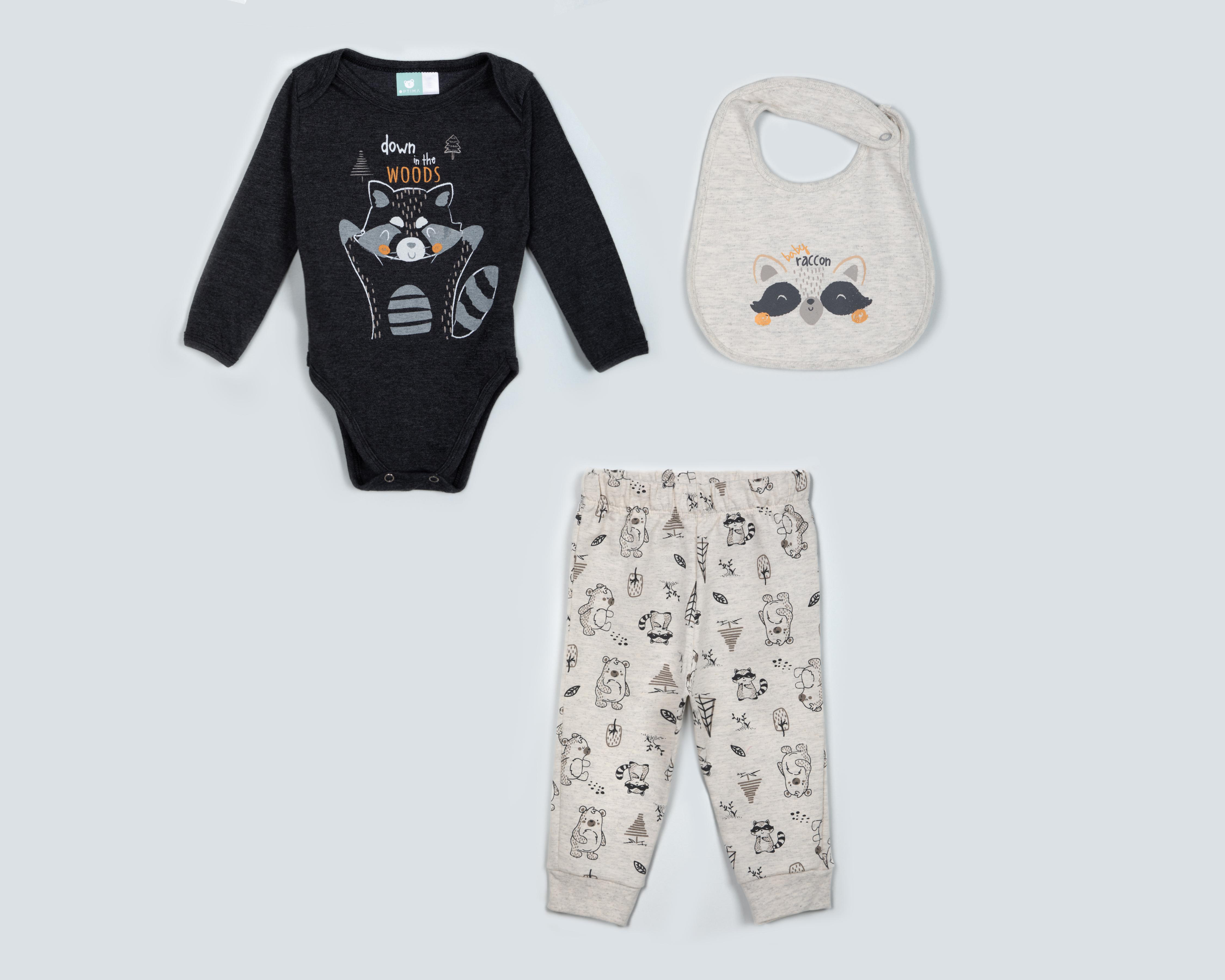 Pañalero y Pantalón Baby Optima con Babero para Bebé Niño