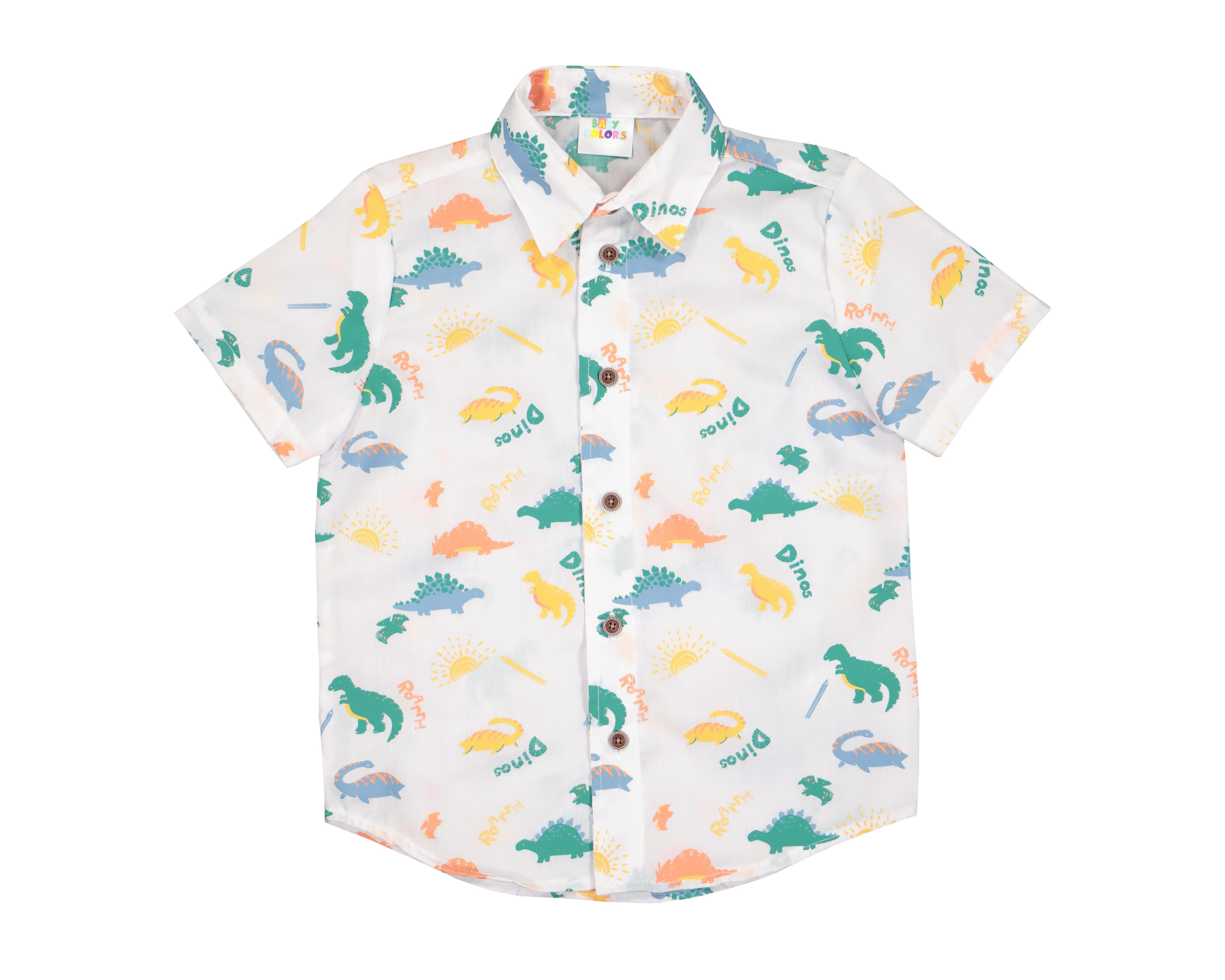 Camisa Baby Colors de Dinosaurios para Bebé Niño $80