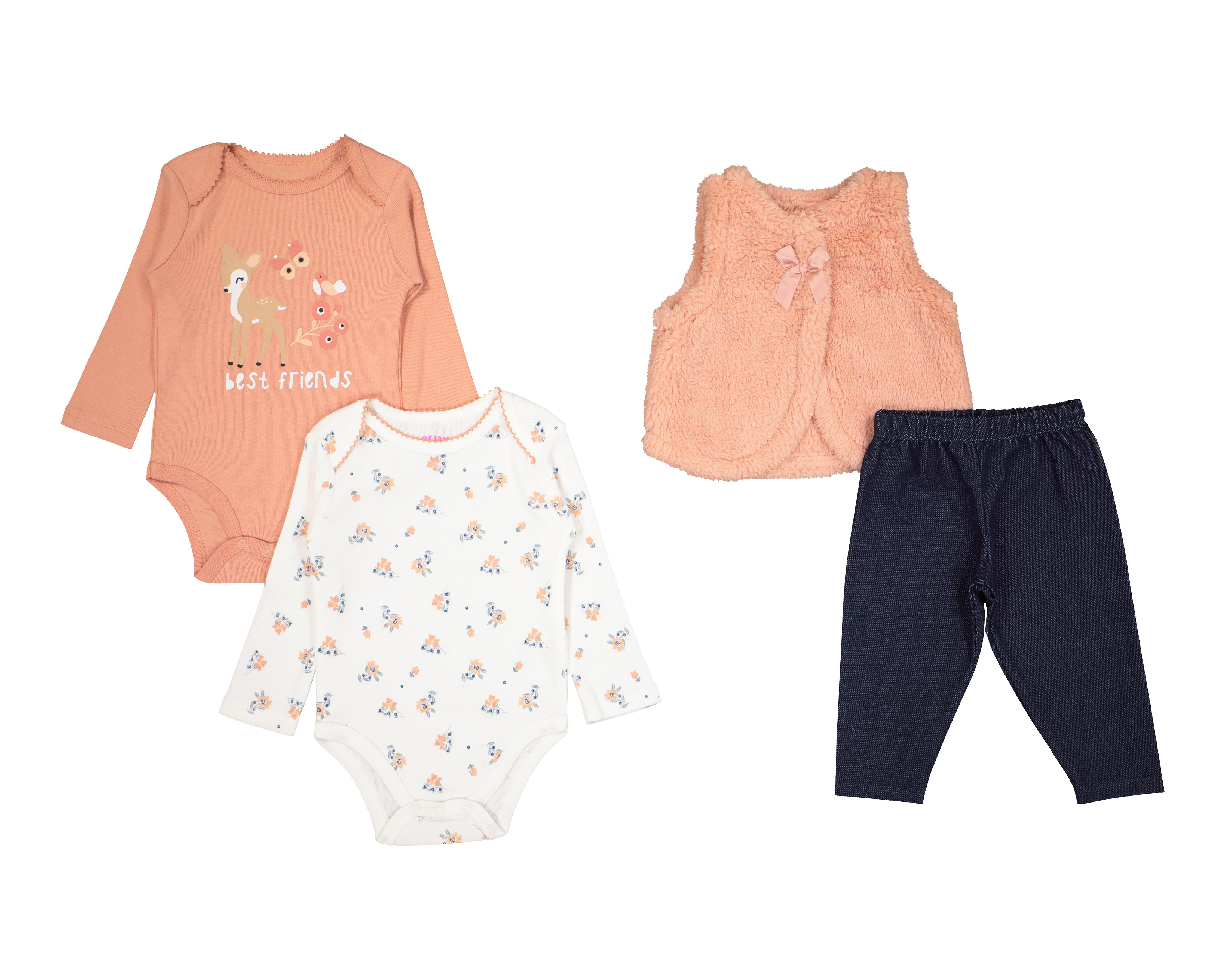 Conjunto Baby Colors de Algodón para Bebé Niña 4 Piezas