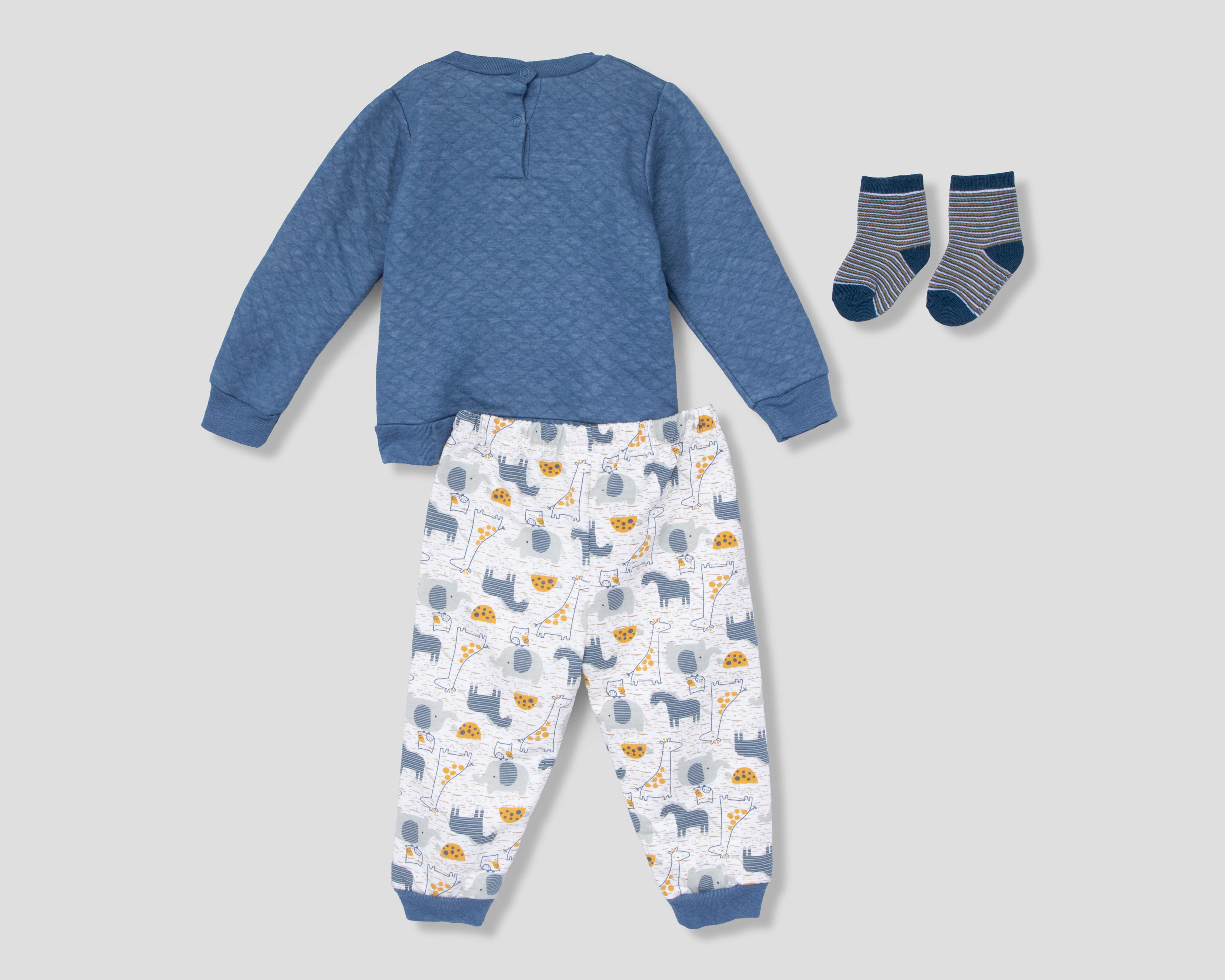 Foto 2 | Conjunto para Bebé Niño Baby Colors con Calcetas