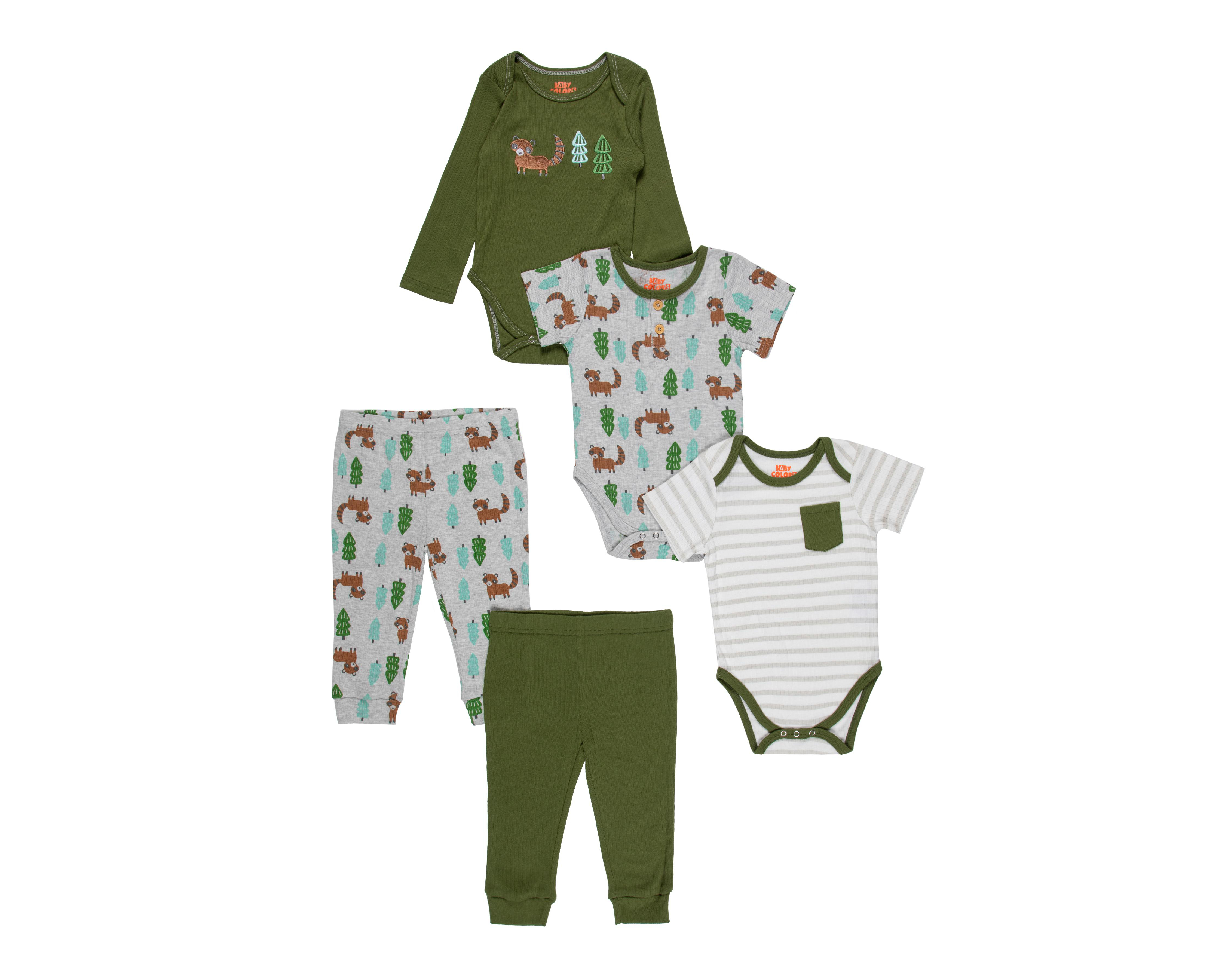 Conjunto para Bebé Niño Baby Colors Estampado 5 Piezas