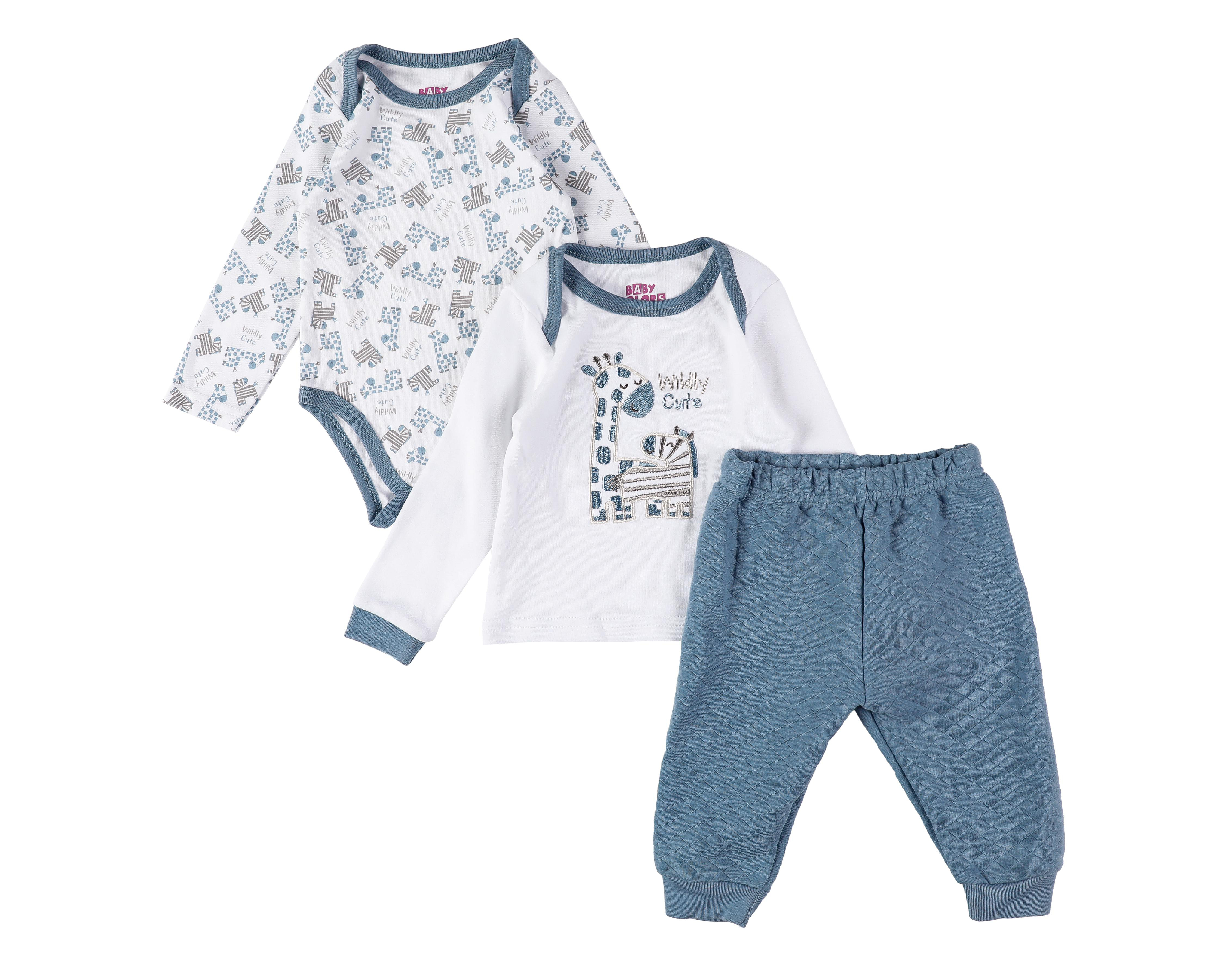 Conjunto para Bebé Niño Baby Colors de Algodón 3 Piezas