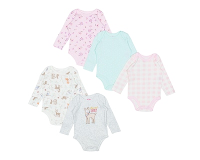 Foto 1 | Pañalero para Bebé Niña Baby Colors de Algodón Manga Larga 5 Piezas