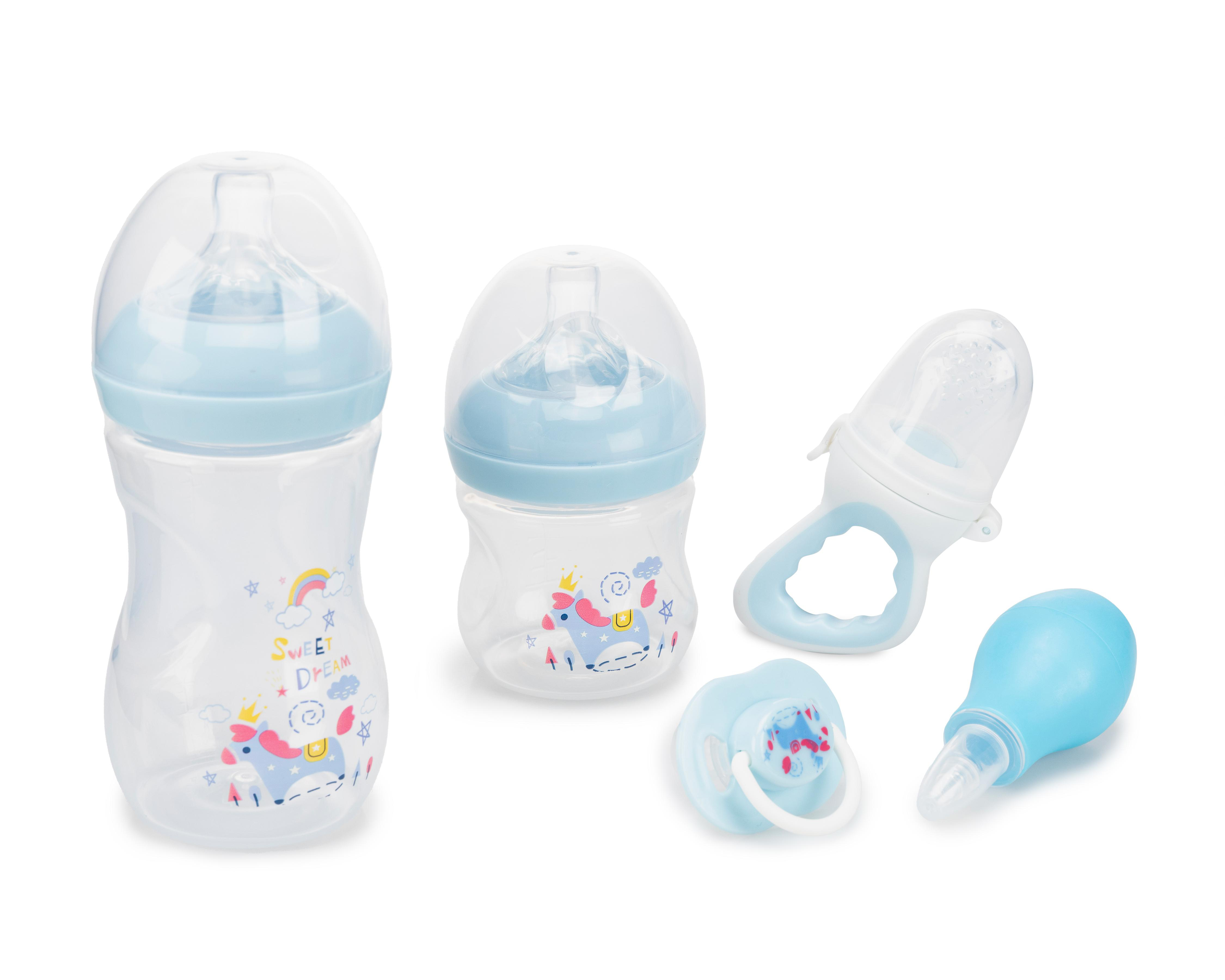 Biberón Baby Colors Azul 5 Piezas $259