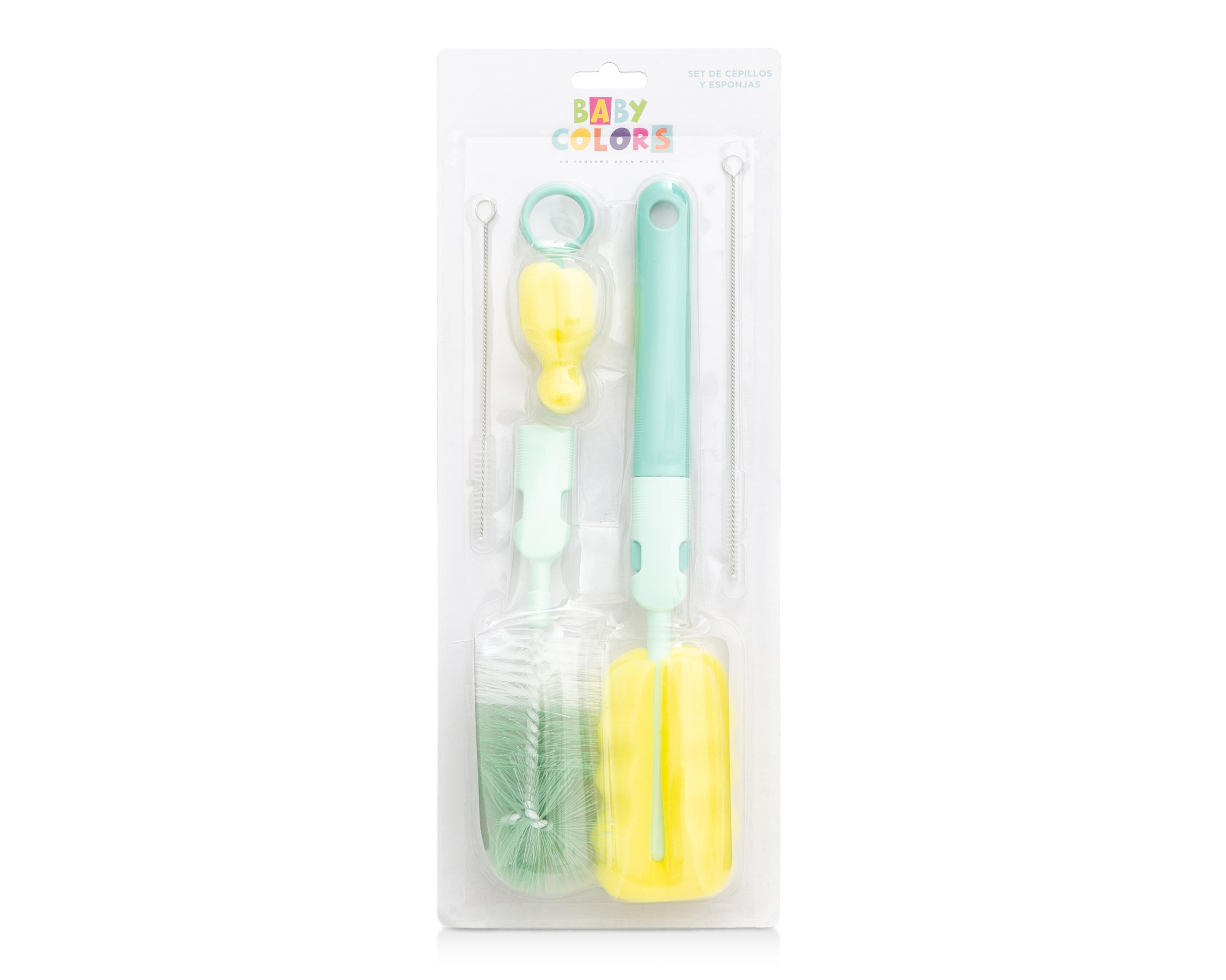 Cepillo para Biberón Baby Colors con Esponjas 5 Piezas