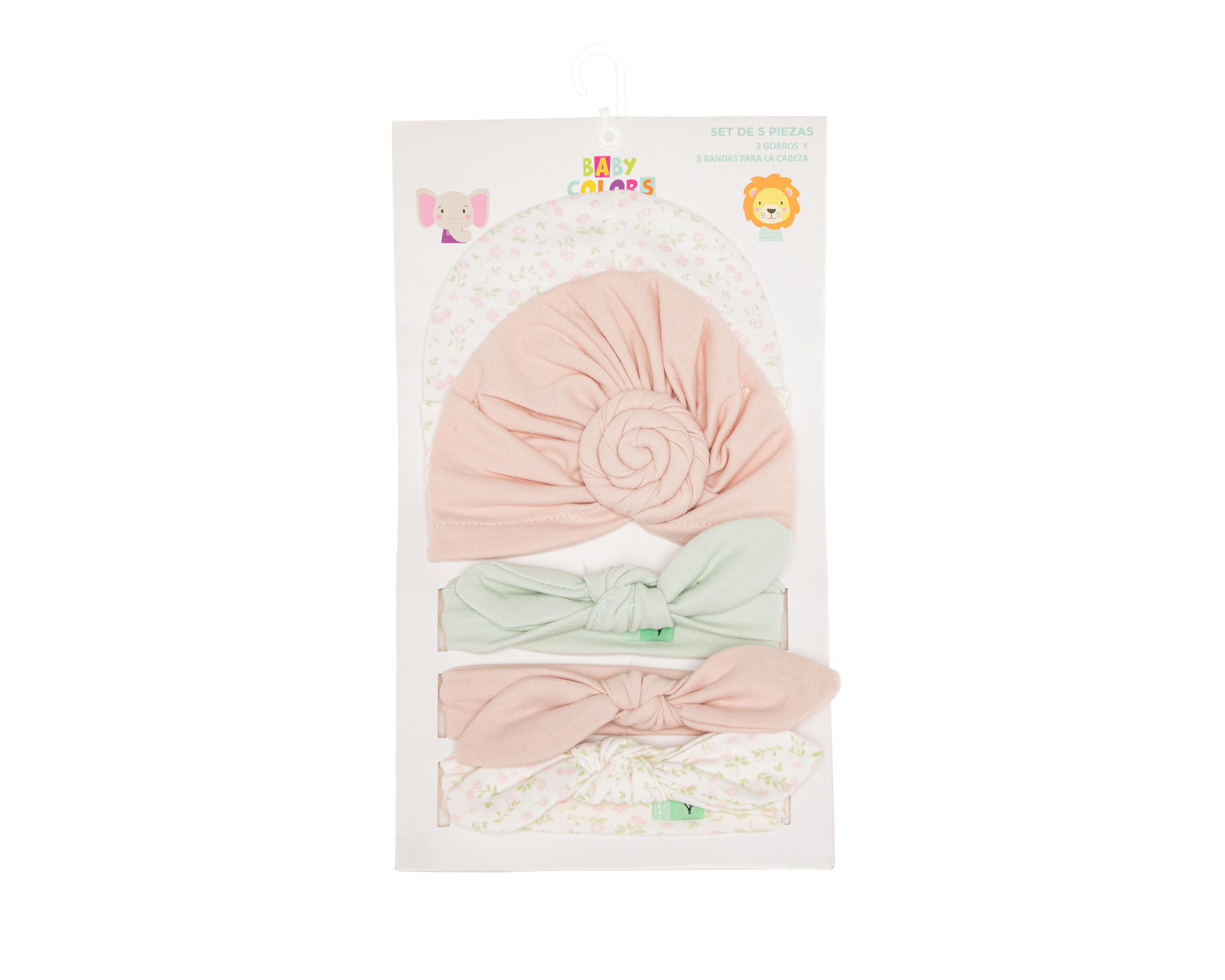 Foto 5 pulgar | Tiara y Gorro para Bebé Niña Baby Colors 5 Piezas