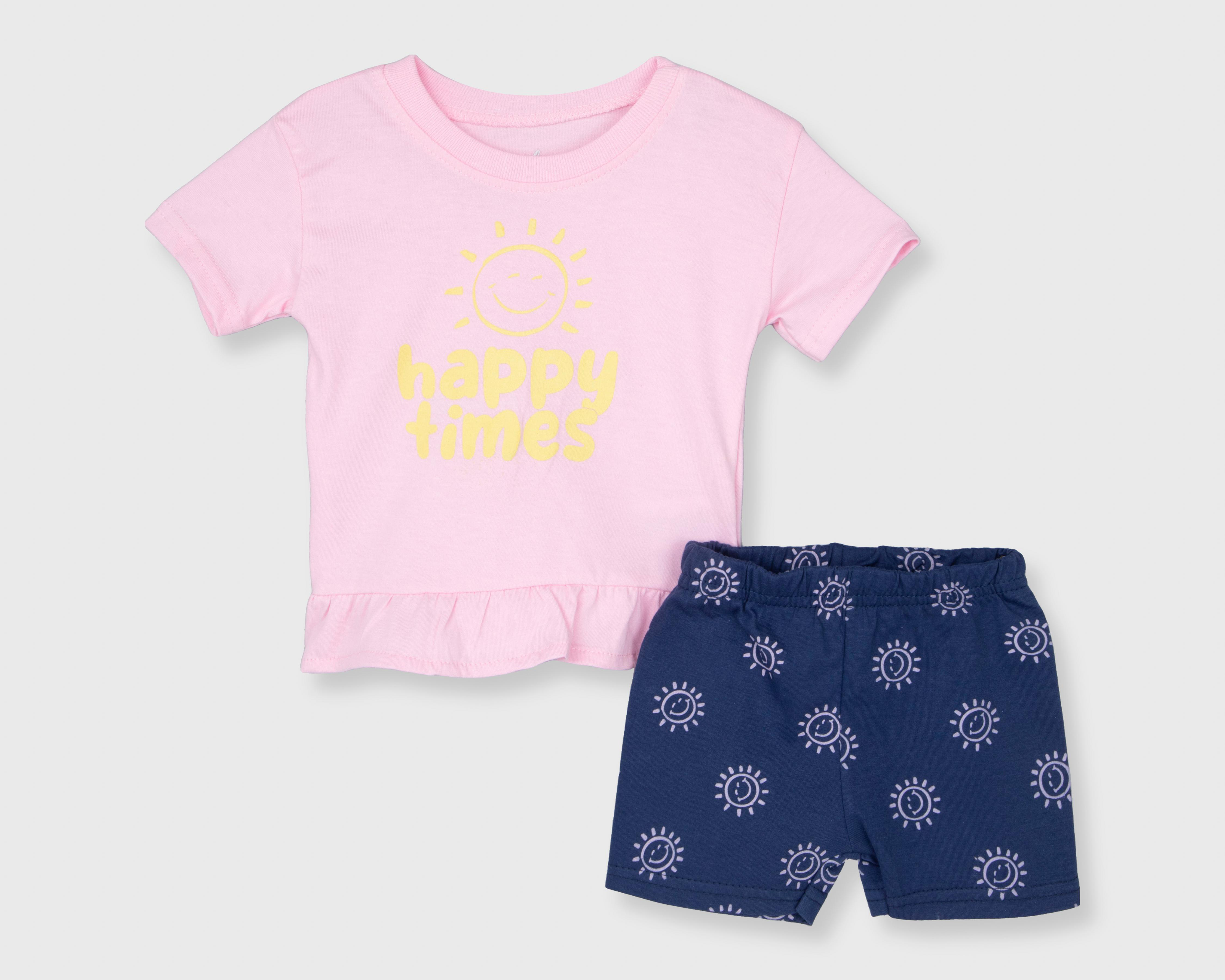 Conjunto de Bebé Baby Colors Rosa 2 Piezas