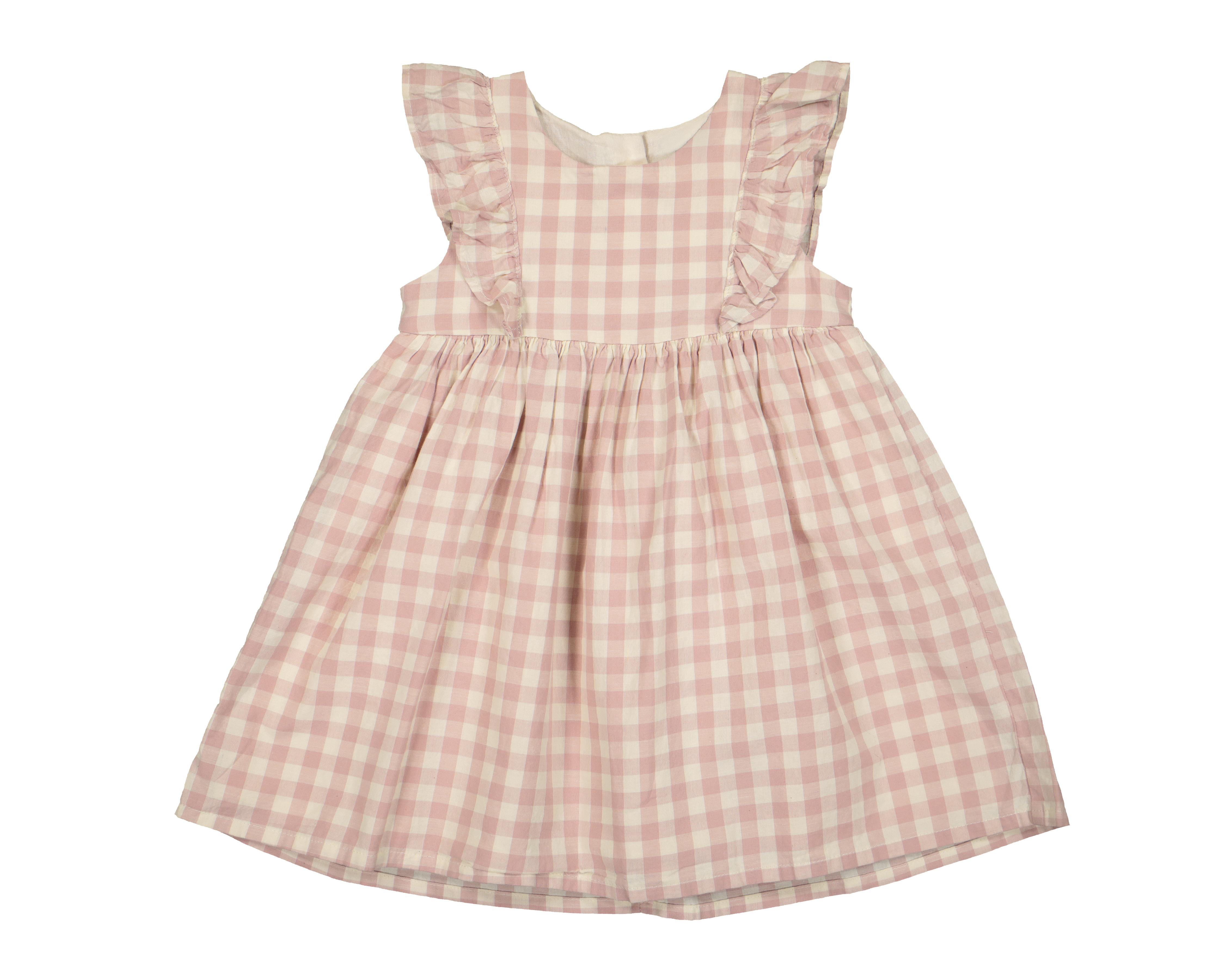 Vestido para Bebé Niña Baby Colors Estampado de Cuadros Rosa $138