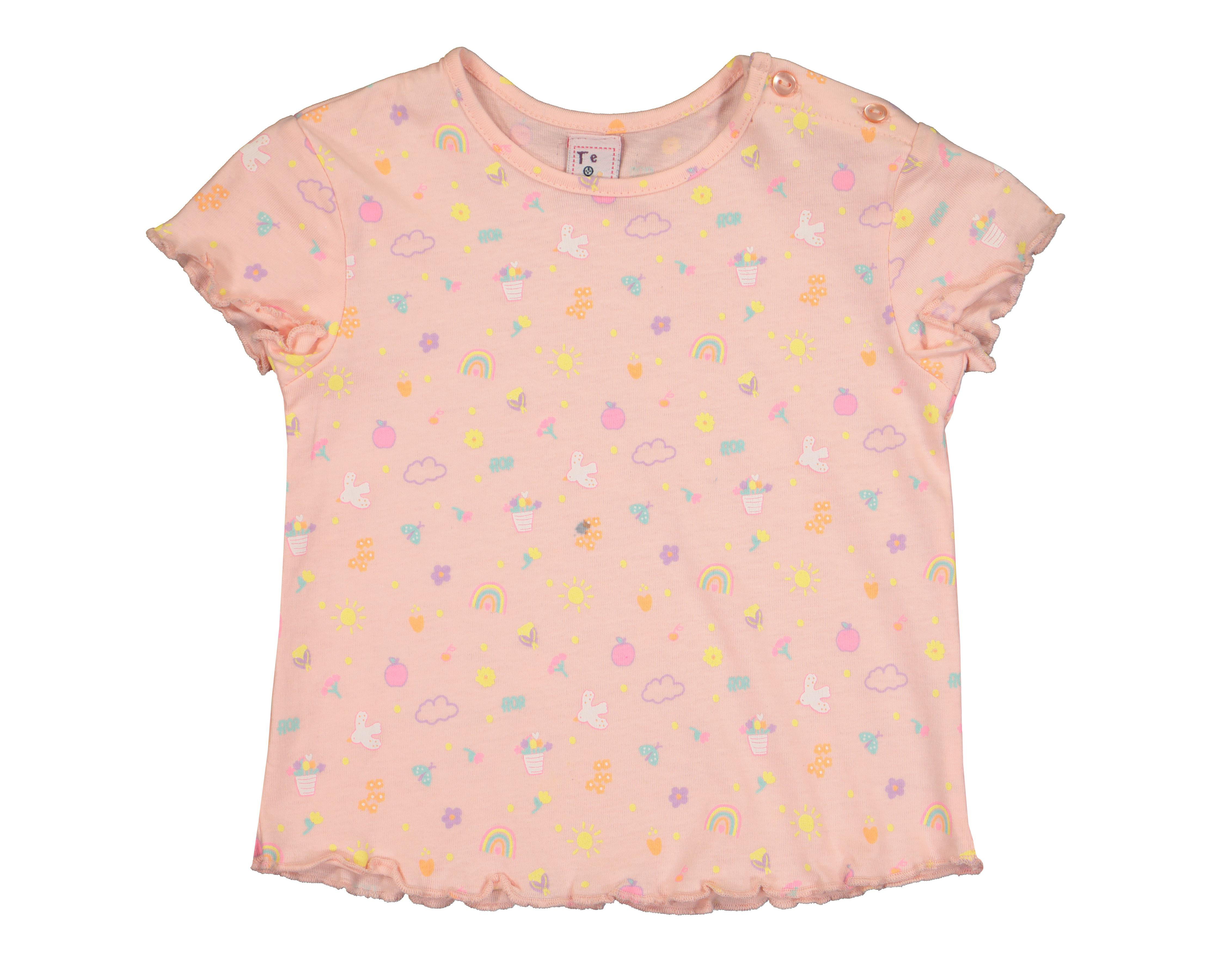 Playera Baby Colors Manga Corta Estampada para Niña