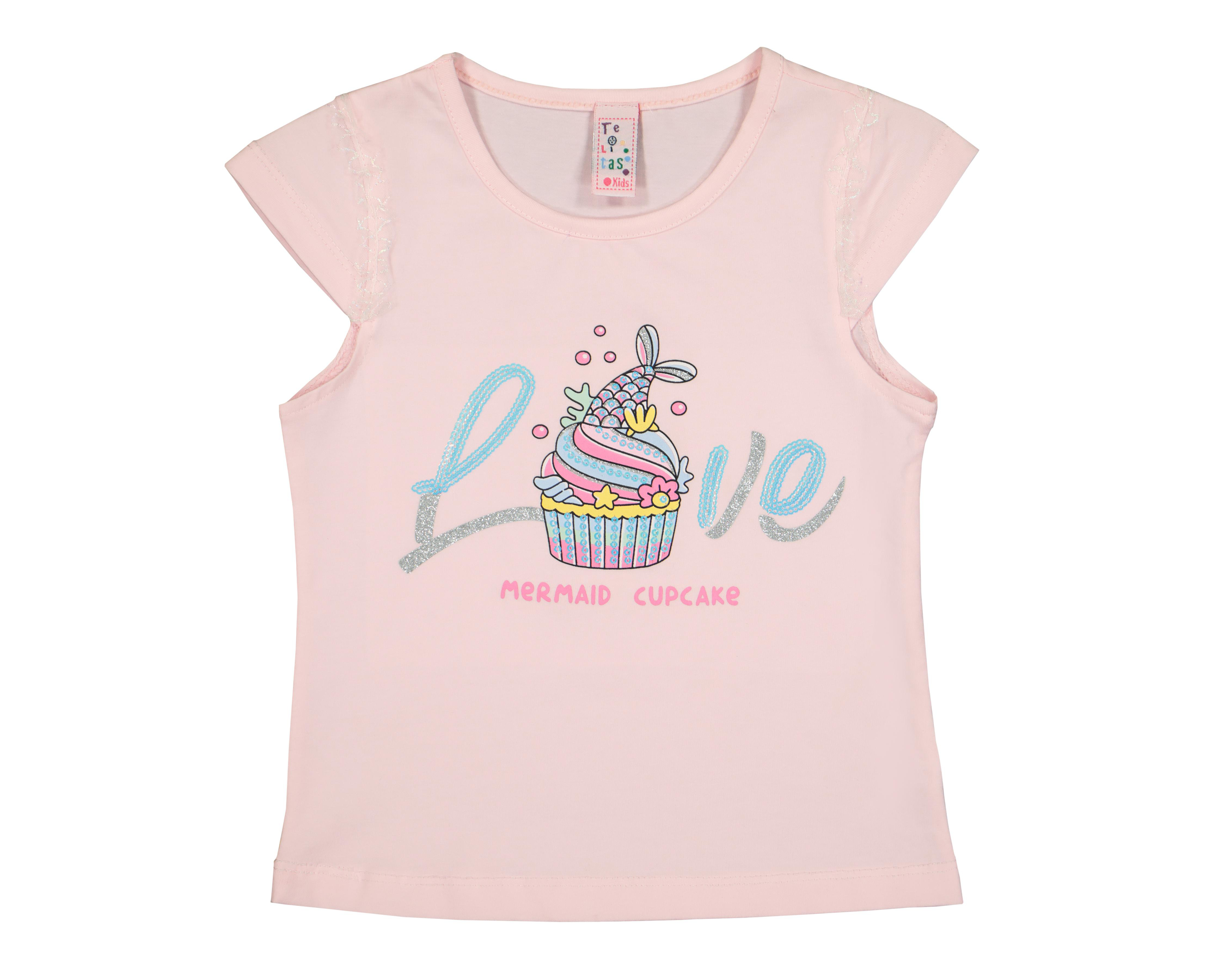 Playera Baby Colors Manga Corta Estampada para Niña