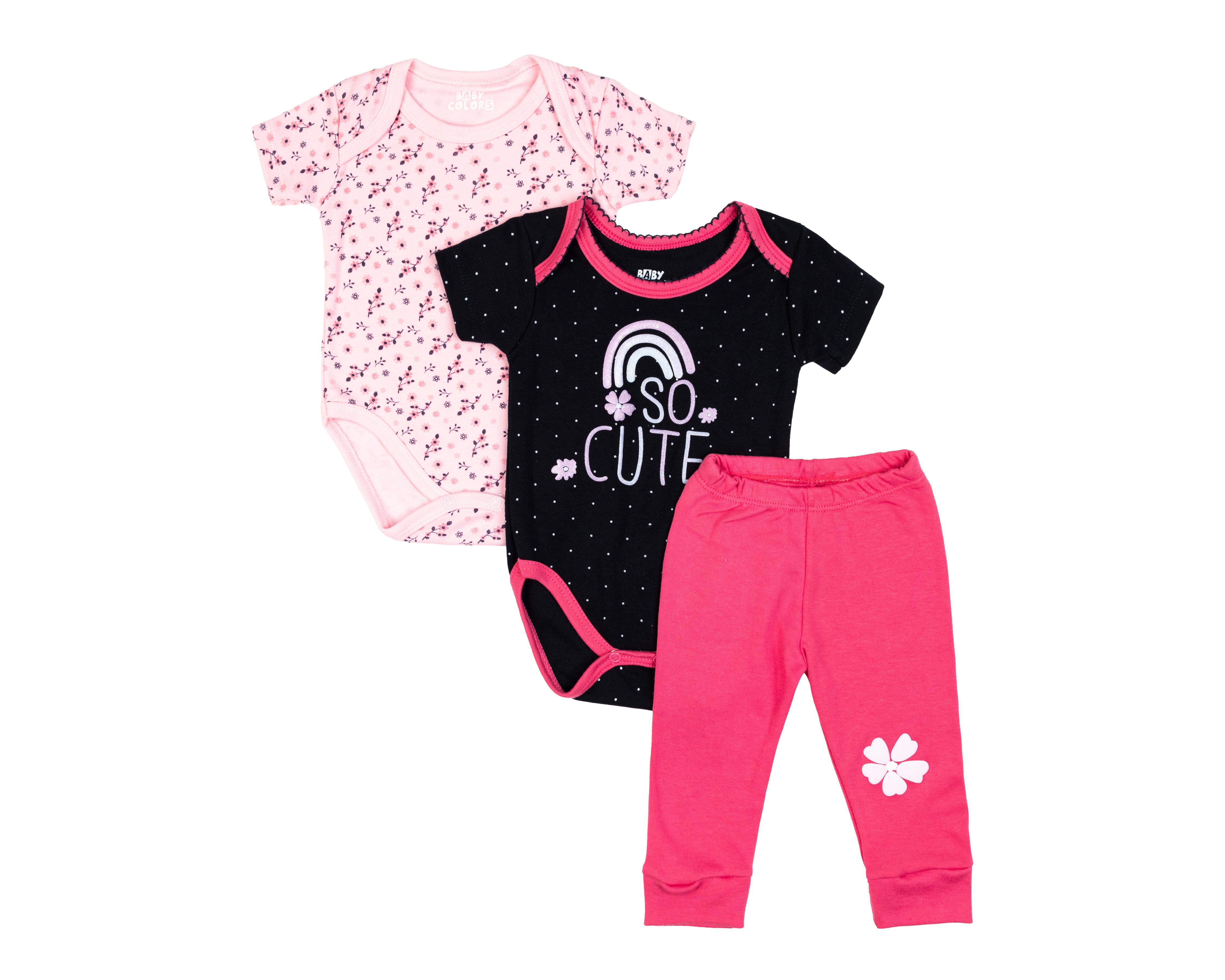 Conjunto para Bebé Niña Baby Colors Estampado 3 Piezas