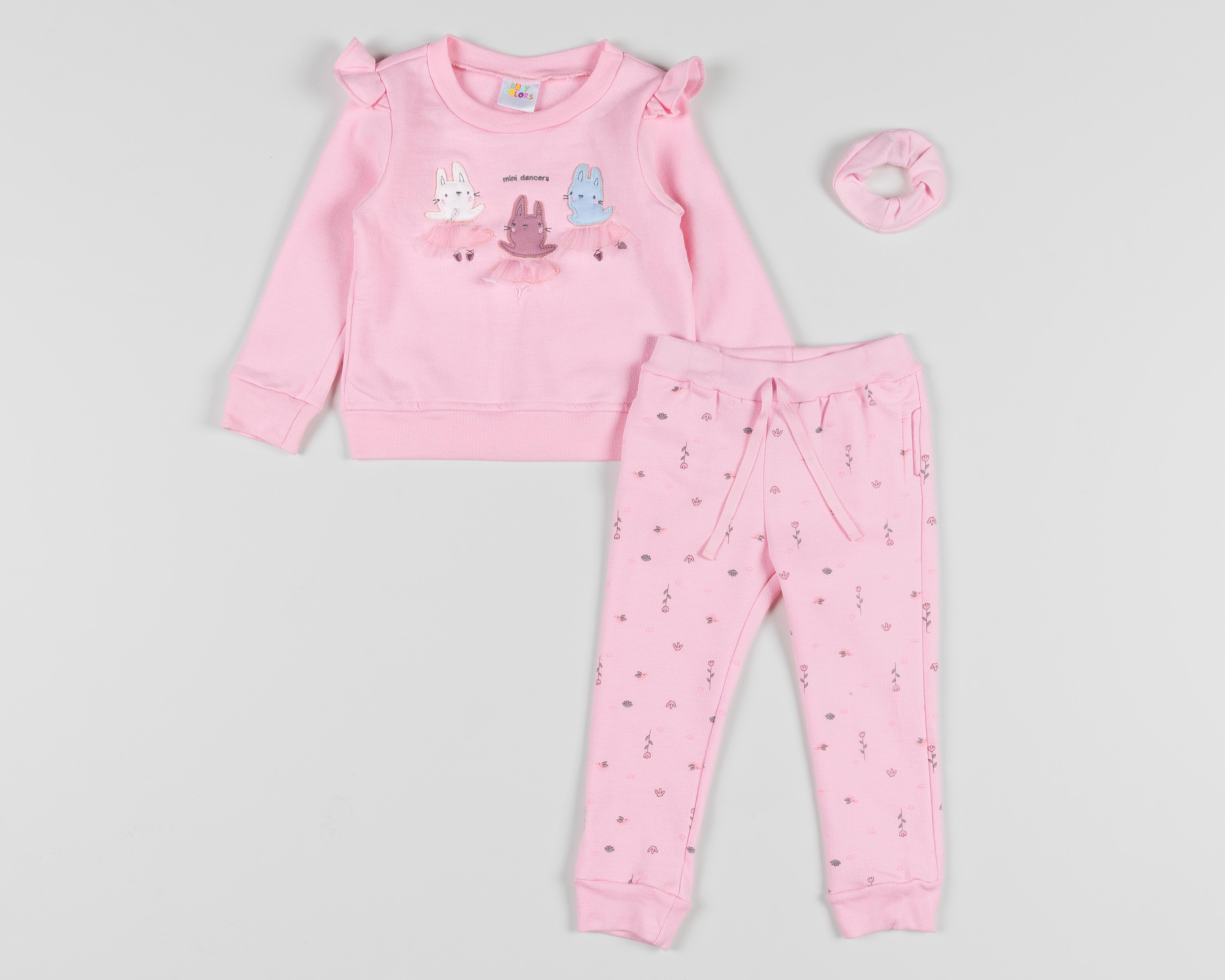 Conjunto de Pants y Sudadera Baby Colors para Bebé Niña