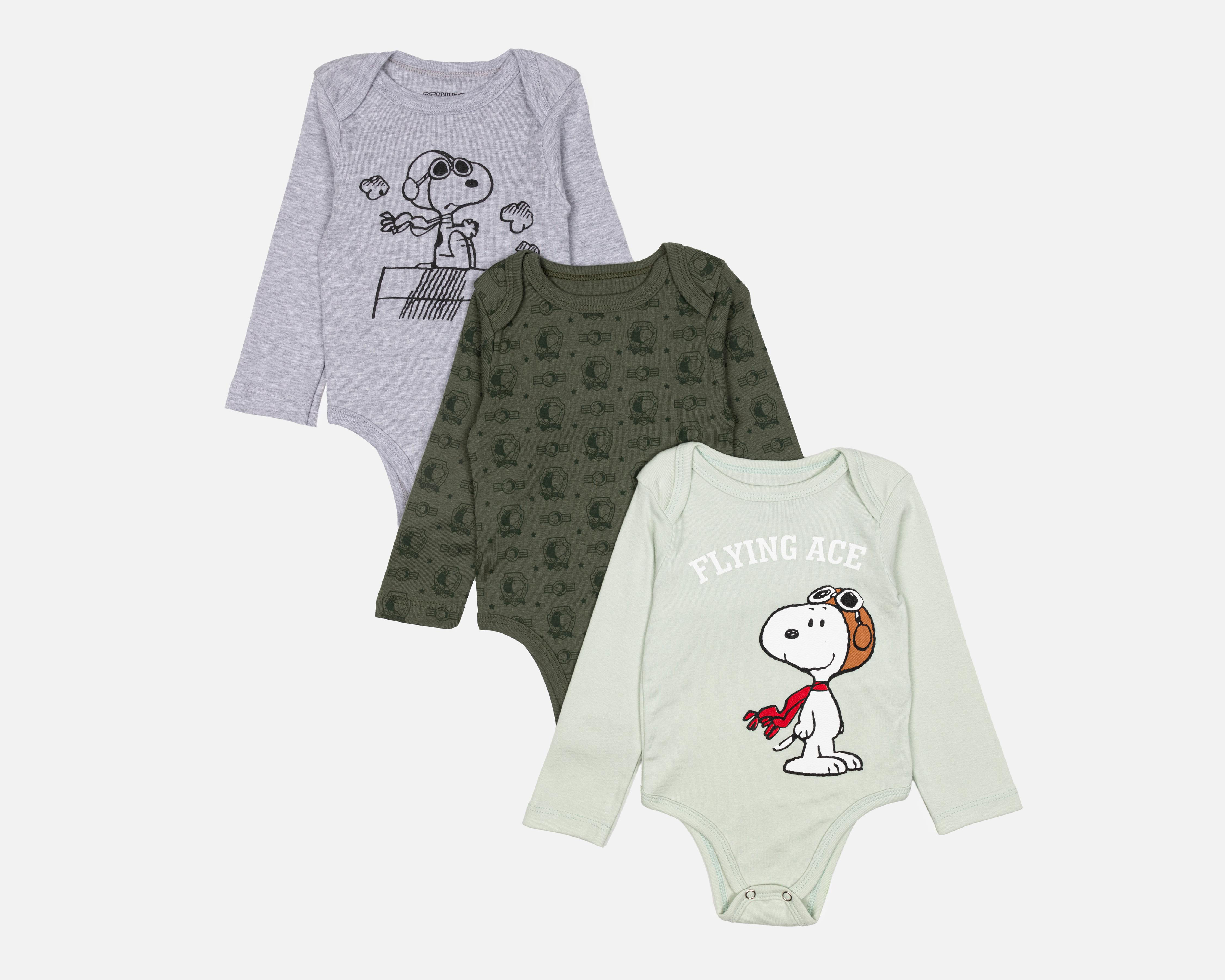 Foto 1 | Pañalero para Bebé Niño Peanuts de Algodón 3 Piezas