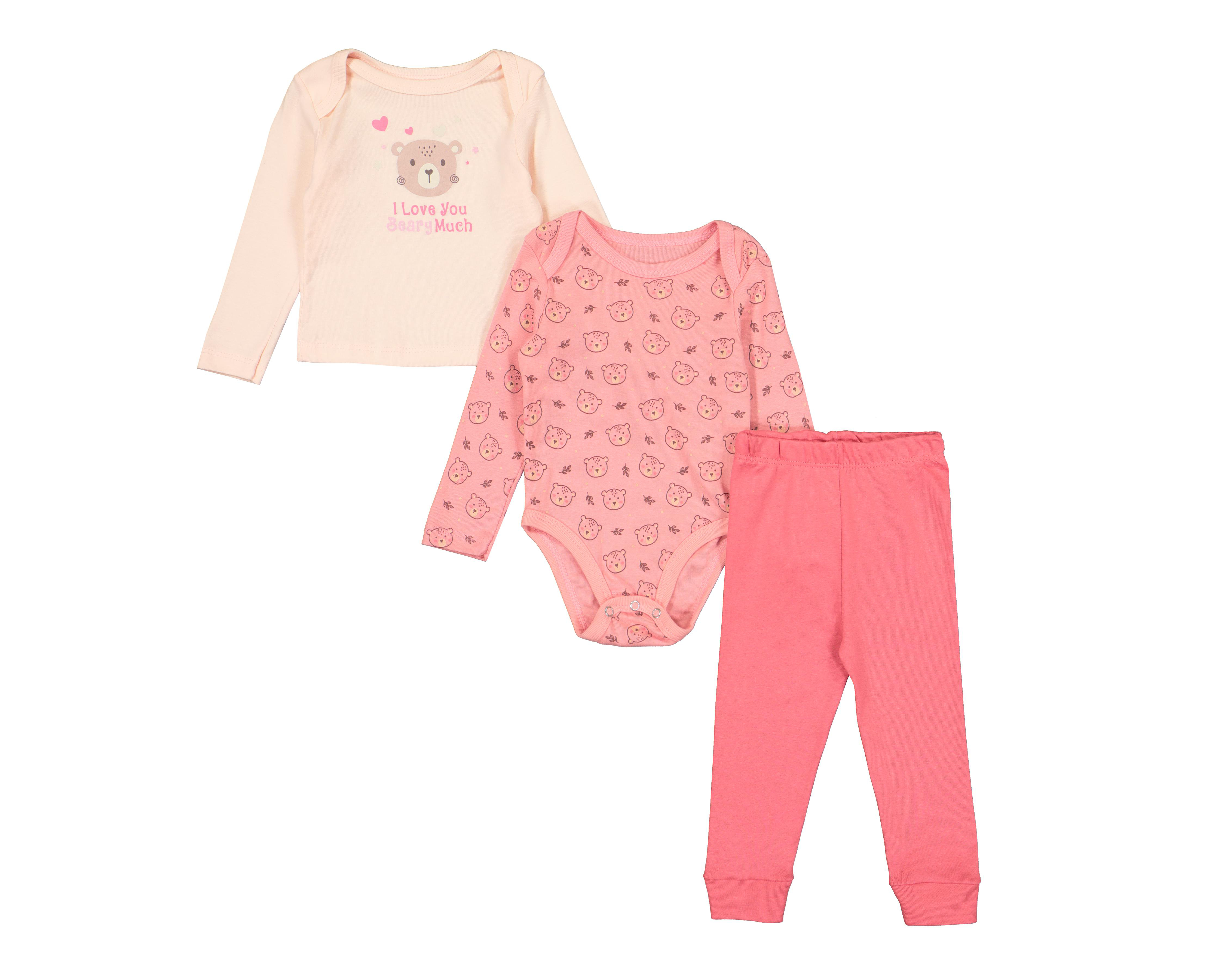 Conjunto para Bebé Niña Baby Colors Estampado 3 Piezas $199