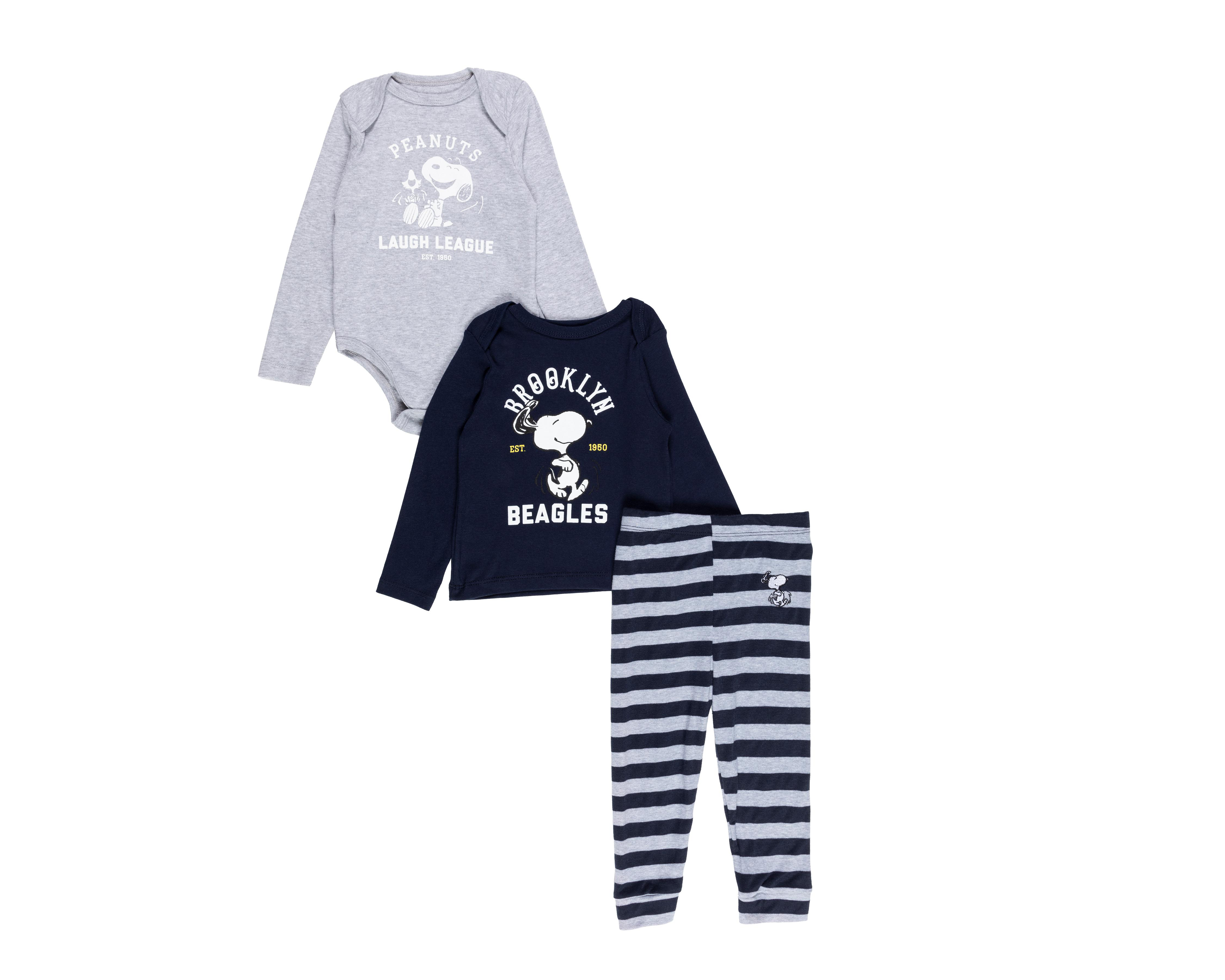 Conjunto para Bebé Niño Peanuts 3 Piezas