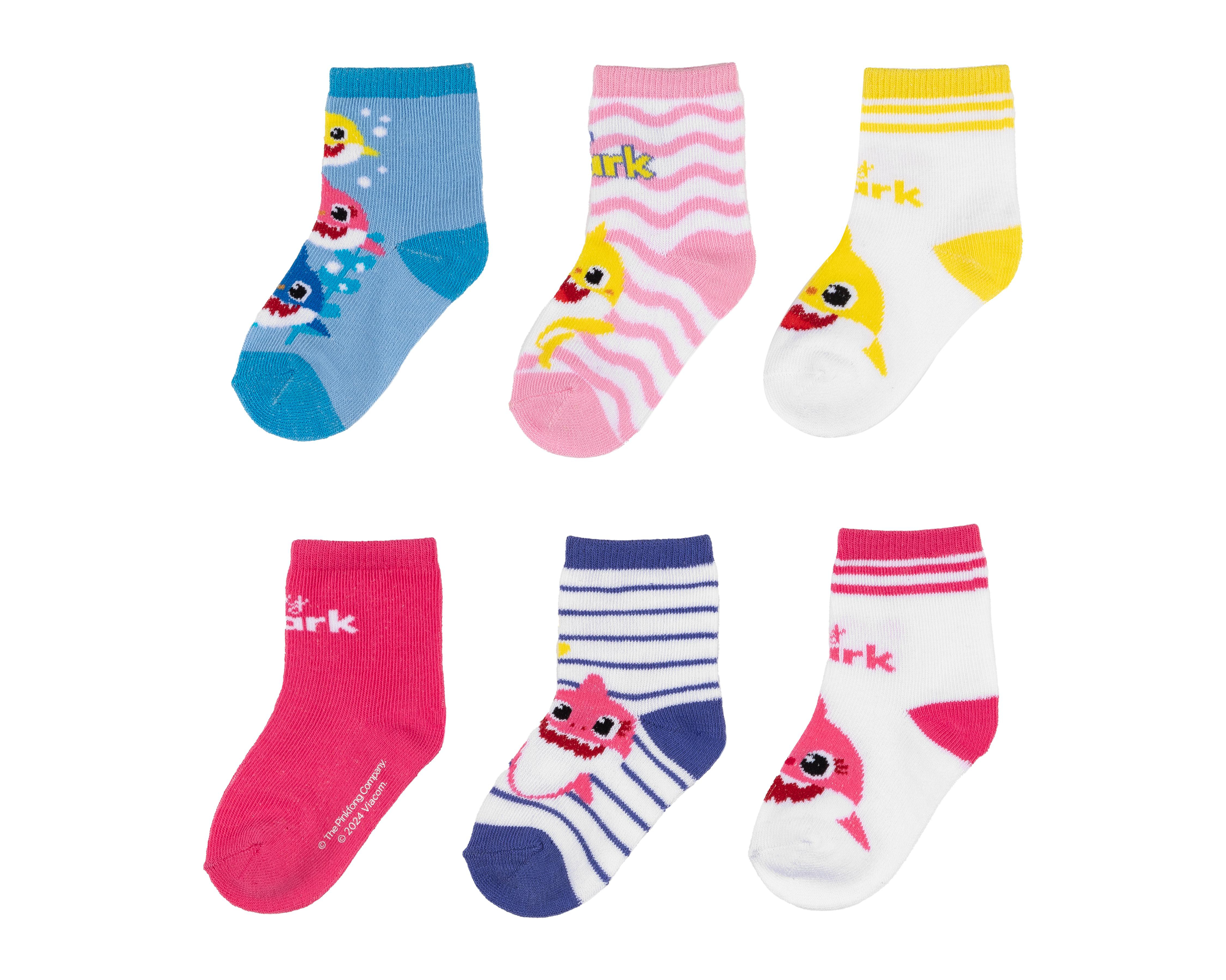 Foto 2 pulgar | Calcetines para Bebé Baby Chark 6 Pares