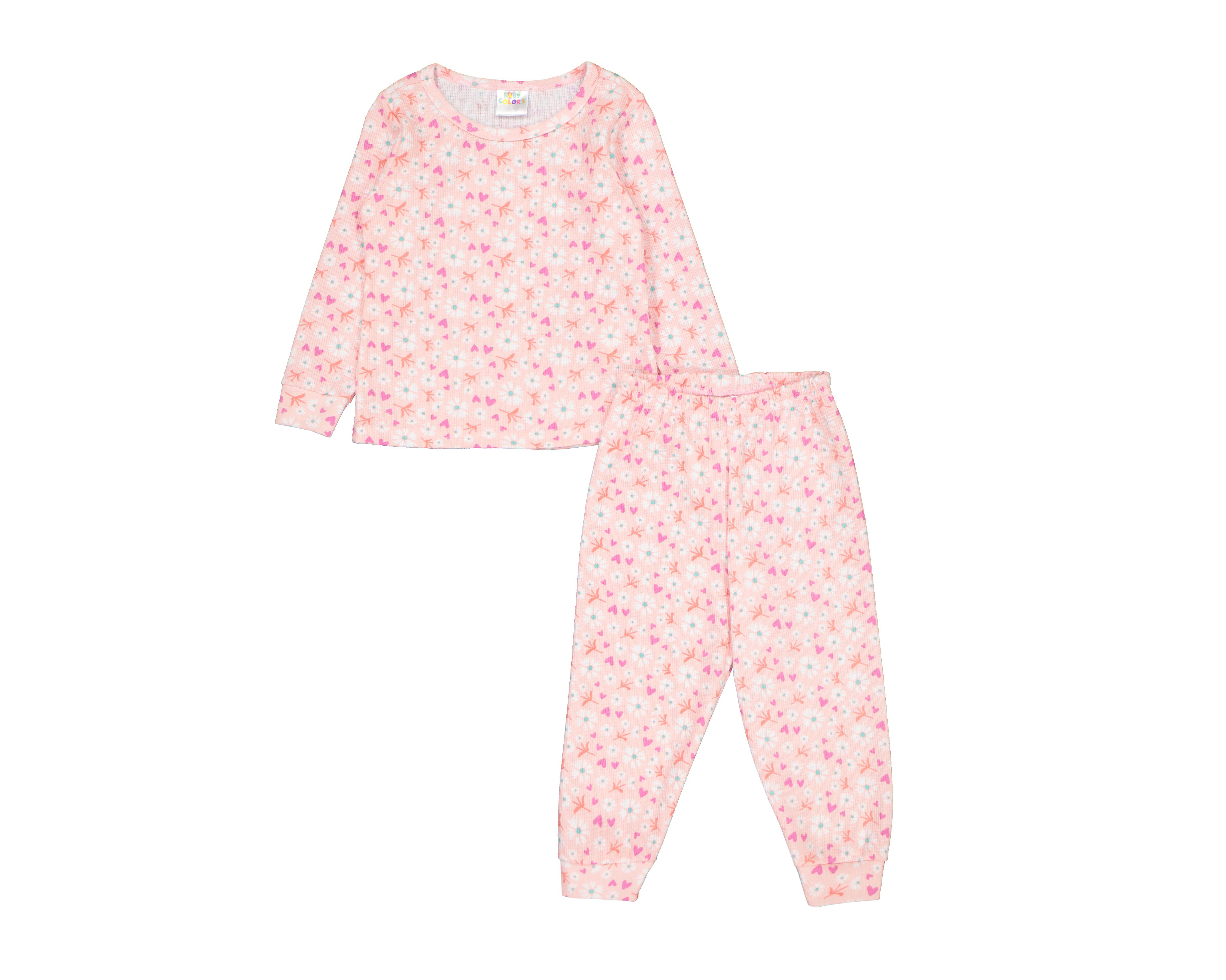 Foto 2 pulgar | Pijama Térmica Baby Colors Floreada para Bebé Niña