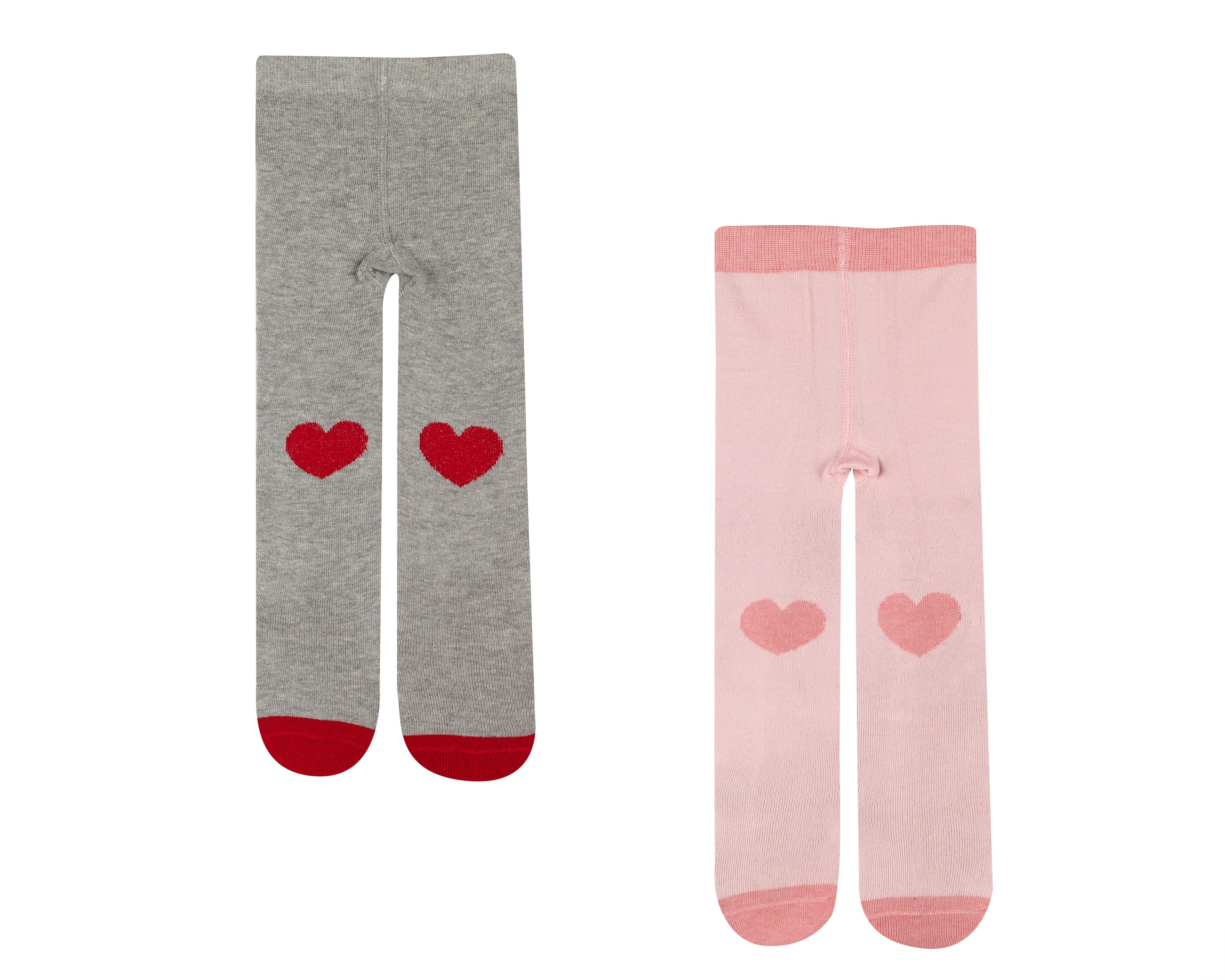 Foto 2 pulgar | Mallas Rosas para Niña con Estampado de Corazón 2 Piezas