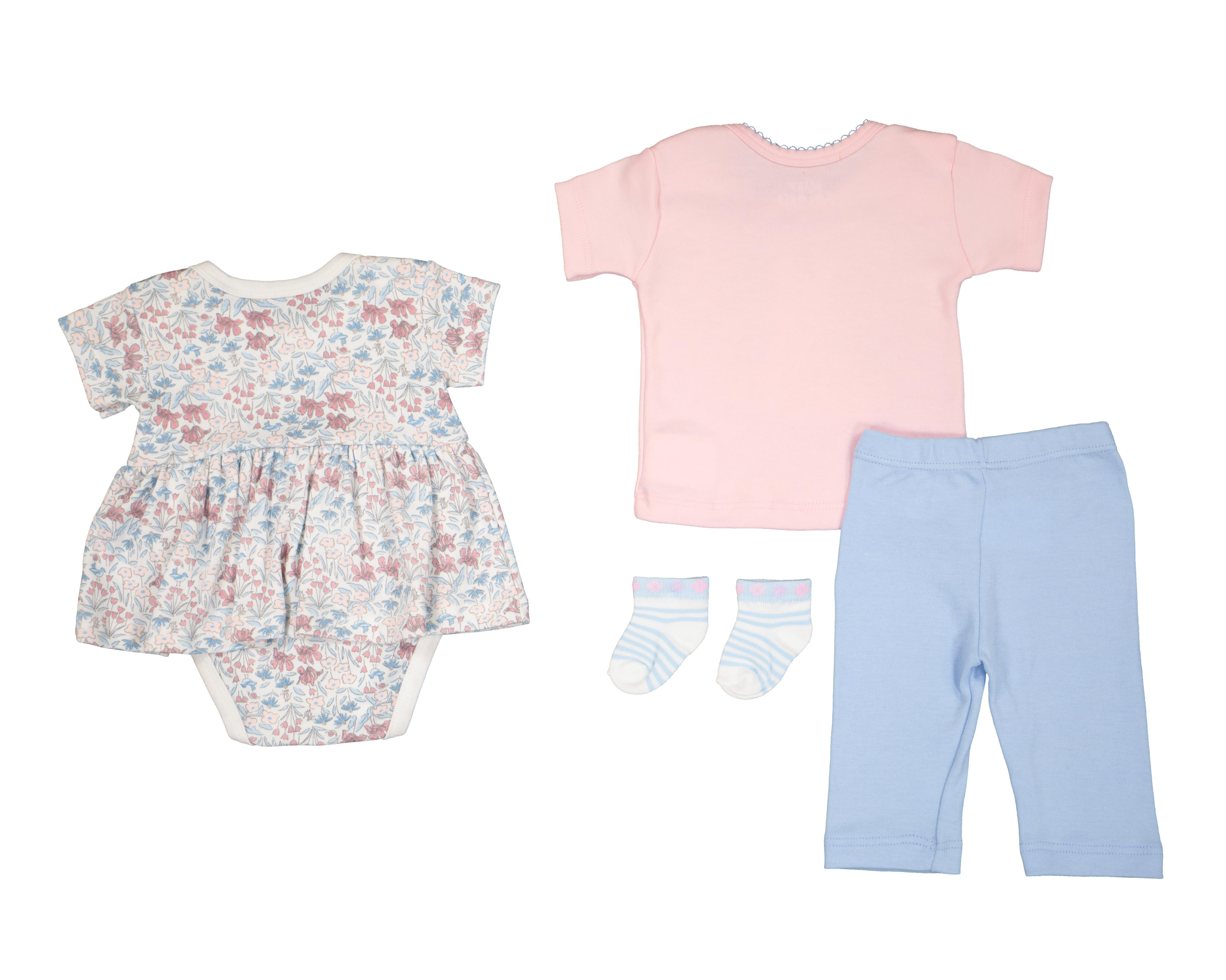 Foto 2 | Conjunto para Bebé Niña Baby Colors Estampado 4 Piezas