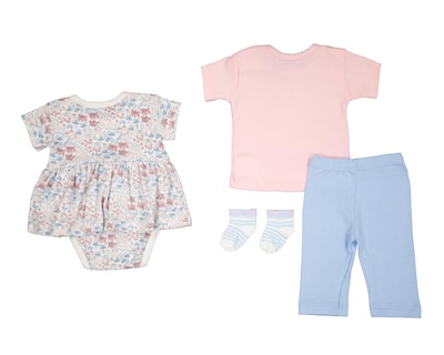 Foto 2 | Conjunto para Bebé Niña Baby Colors Estampado 4 Piezas