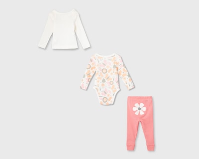 Foto 2 | Conjunto para Bebé Niña Baby Colors de Algodón 3 Piezas