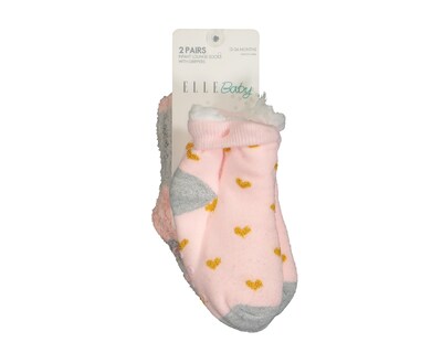 Foto 3 | Calcetines para Bebé Niña Elle Baby Antiderrapantes 2 Pares