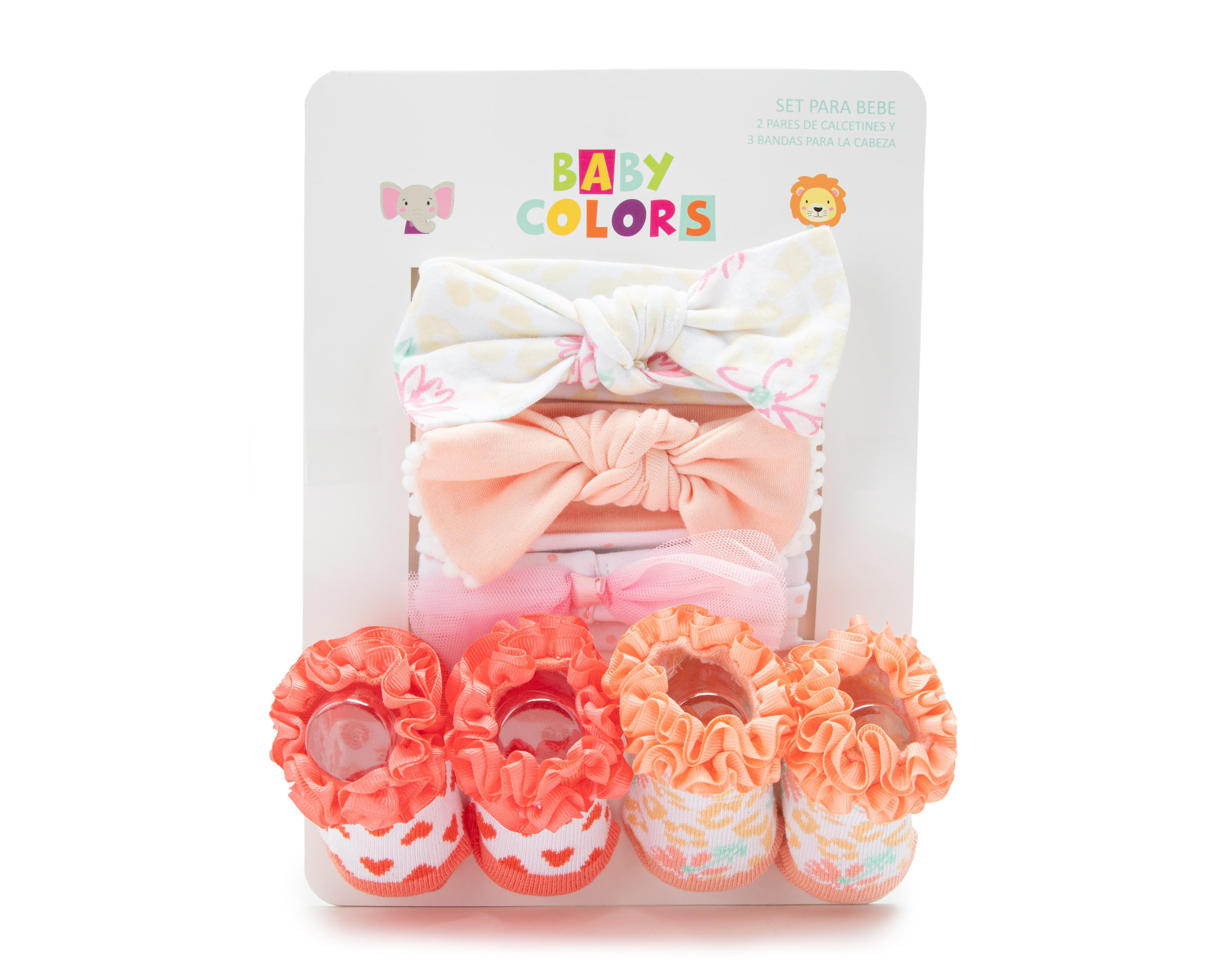 Foto 1 | Tiara y Calcetas para Bebé Niña Baby Colors 5 Piezas