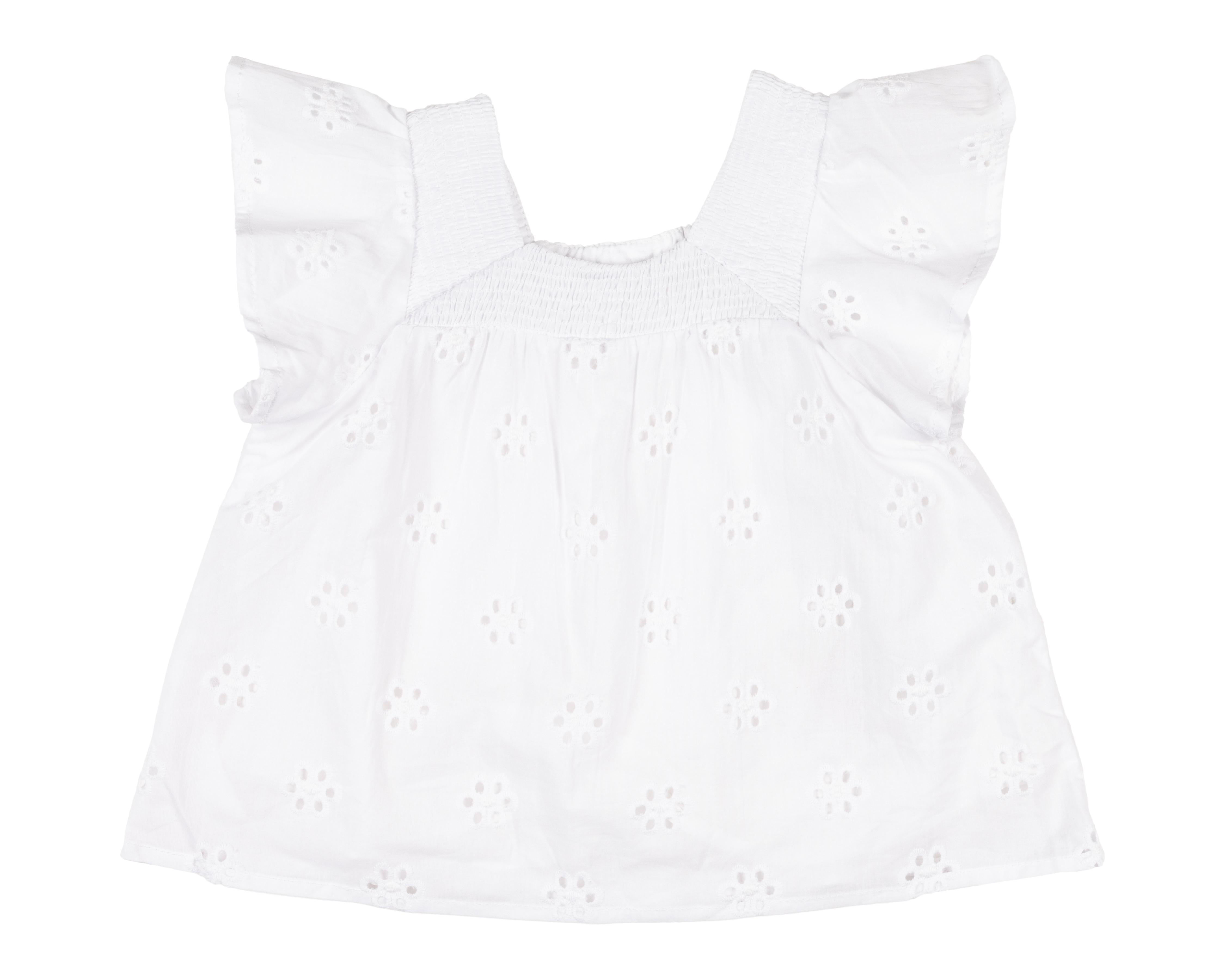 Foto 2 pulgar | Blusa para Bebé Niña Baby Colors de Algodón Blanca