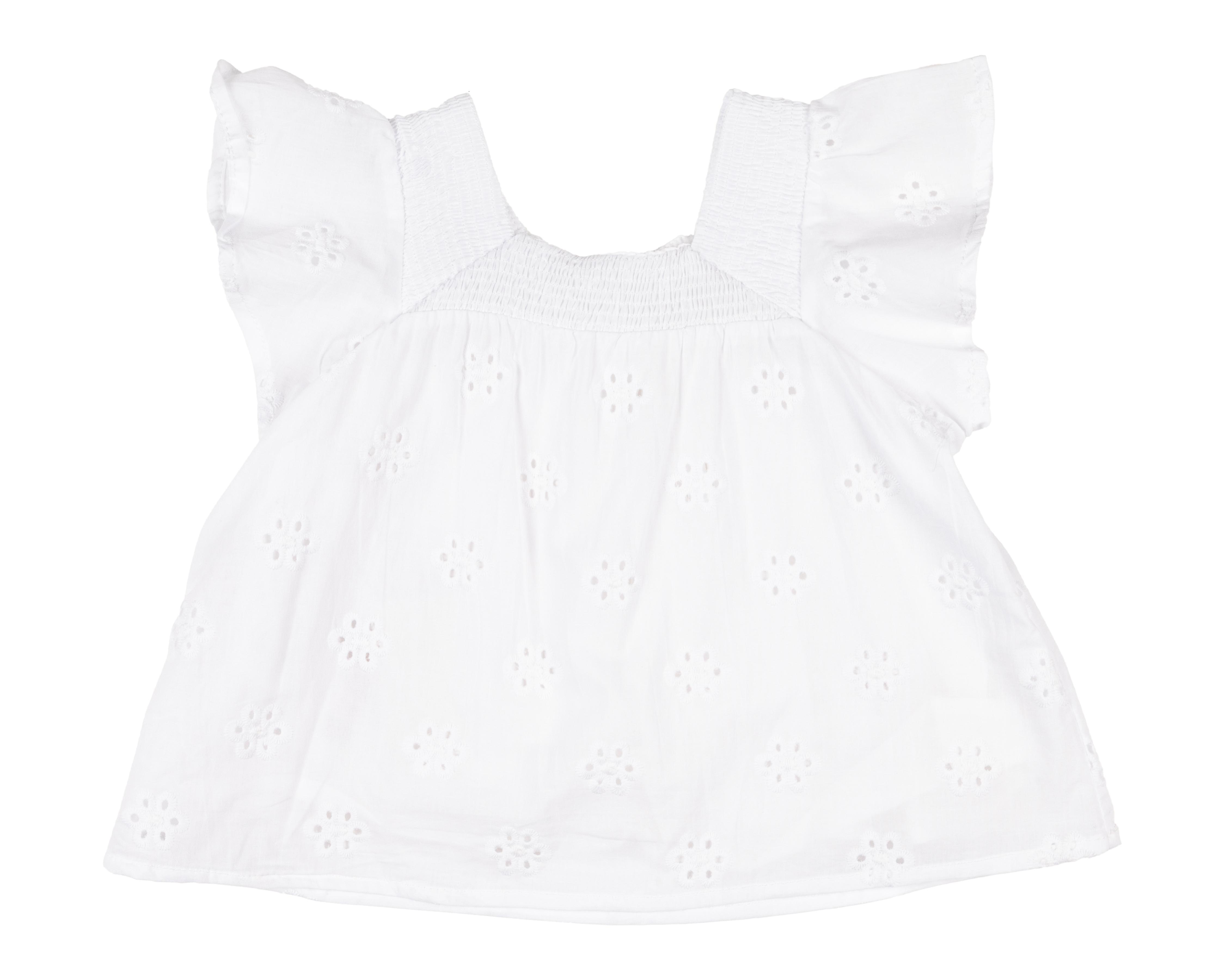Foto 3 pulgar | Blusa para Bebé Niña Baby Colors de Algodón Blanca