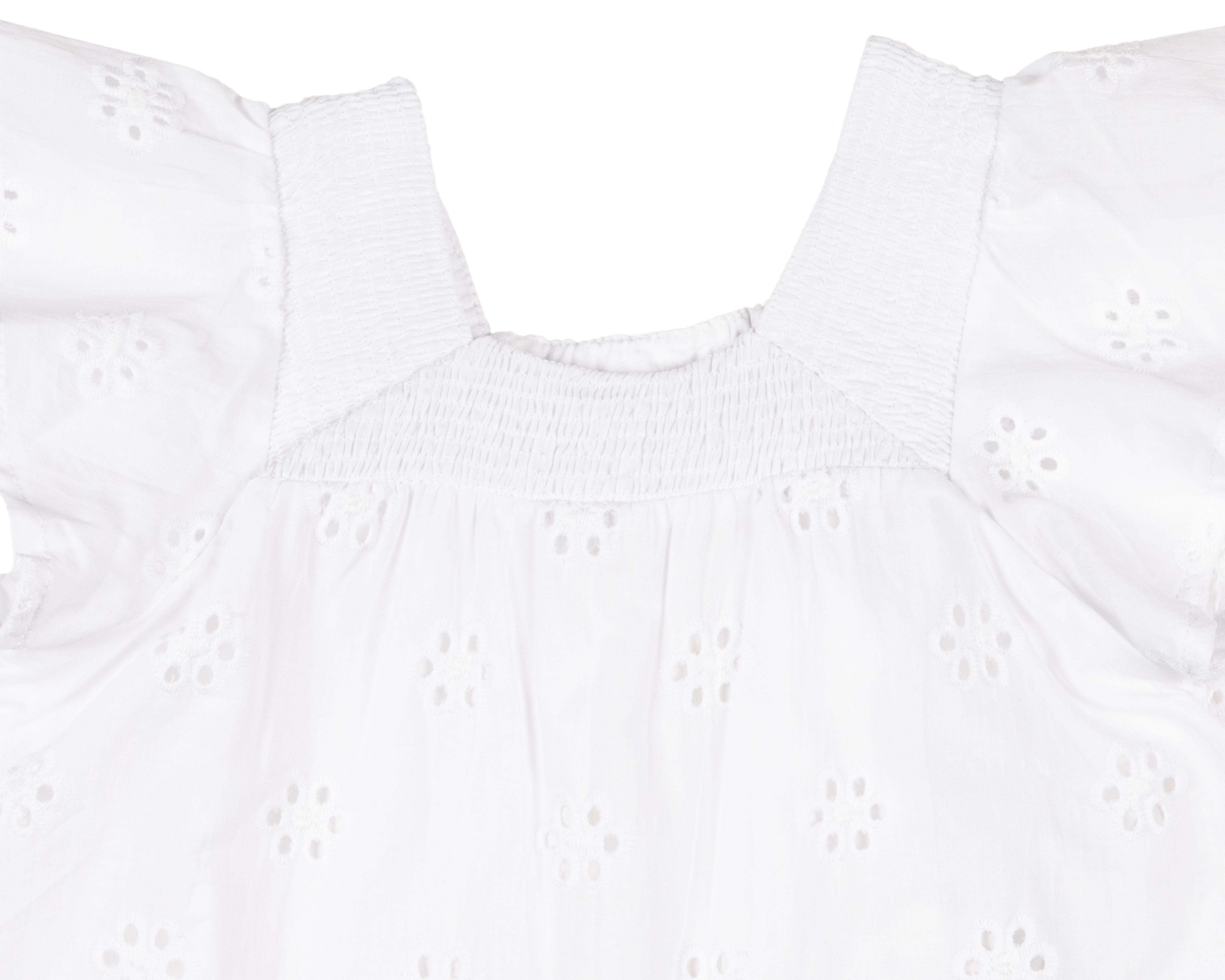 Foto 4 pulgar | Blusa para Bebé Niña Baby Colors de Algodón Blanca