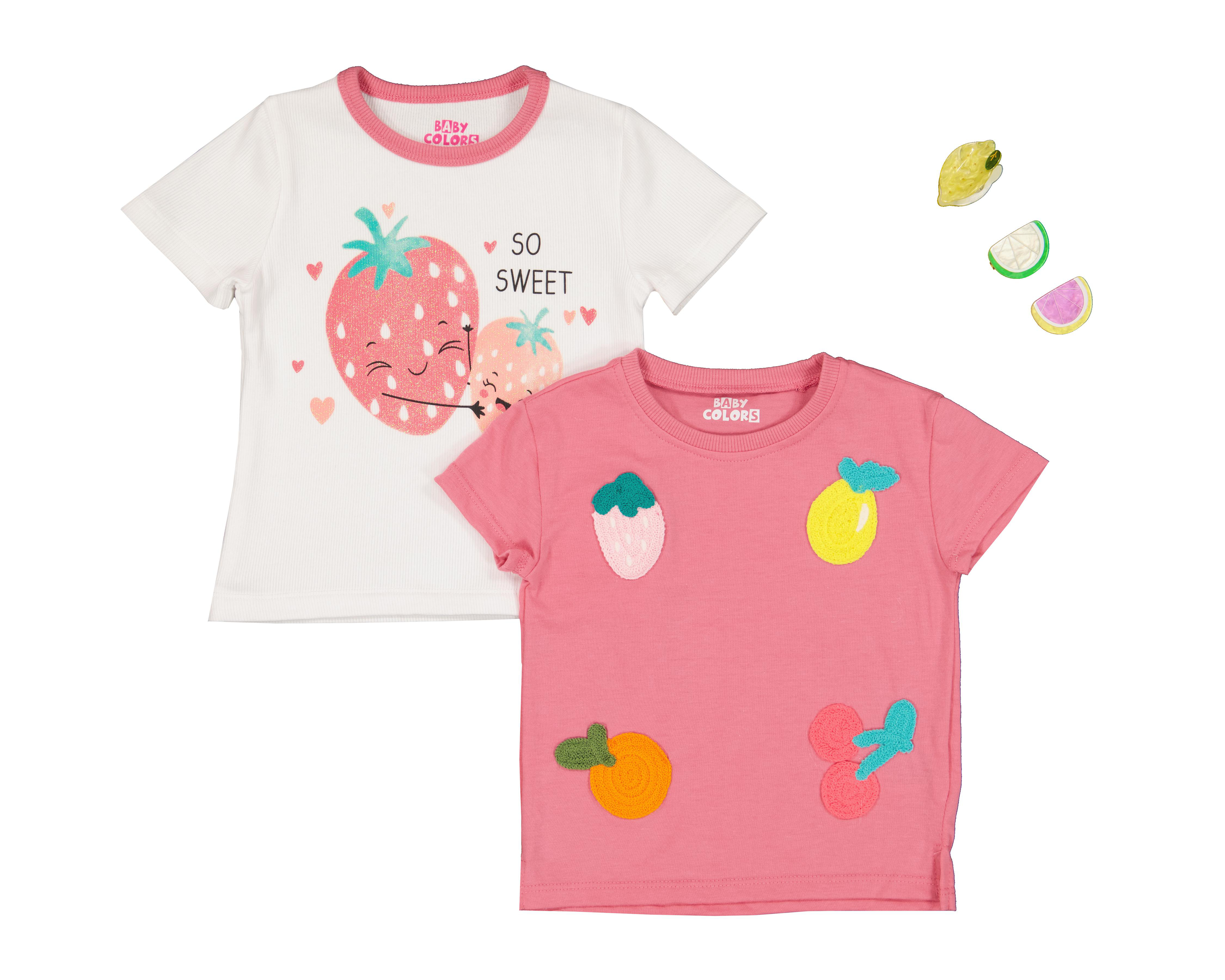 Foto 2 pulgar | Playera para Bebé Niña Baby Colors Estampada 2 Piezas