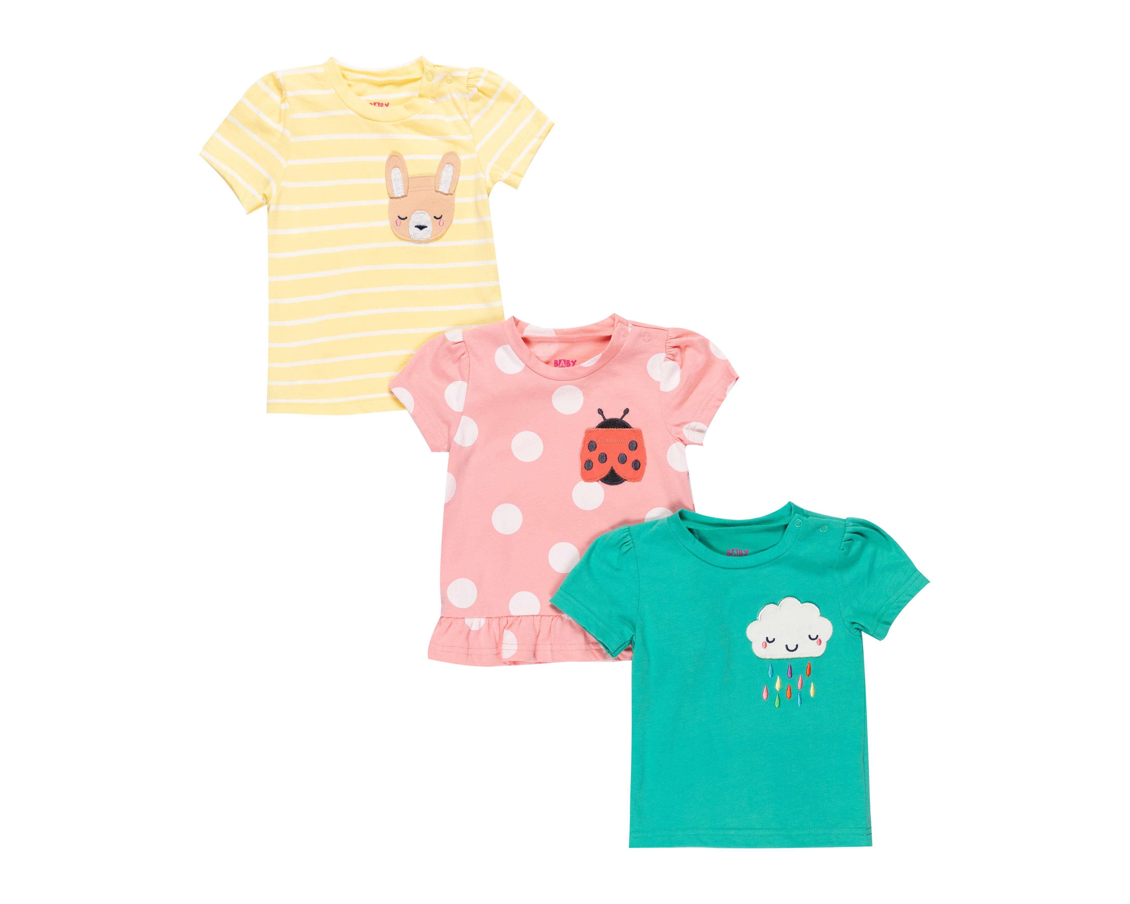 Foto 2 pulgar | Playera Baby Colors para Bebé Niña 3 Piezas