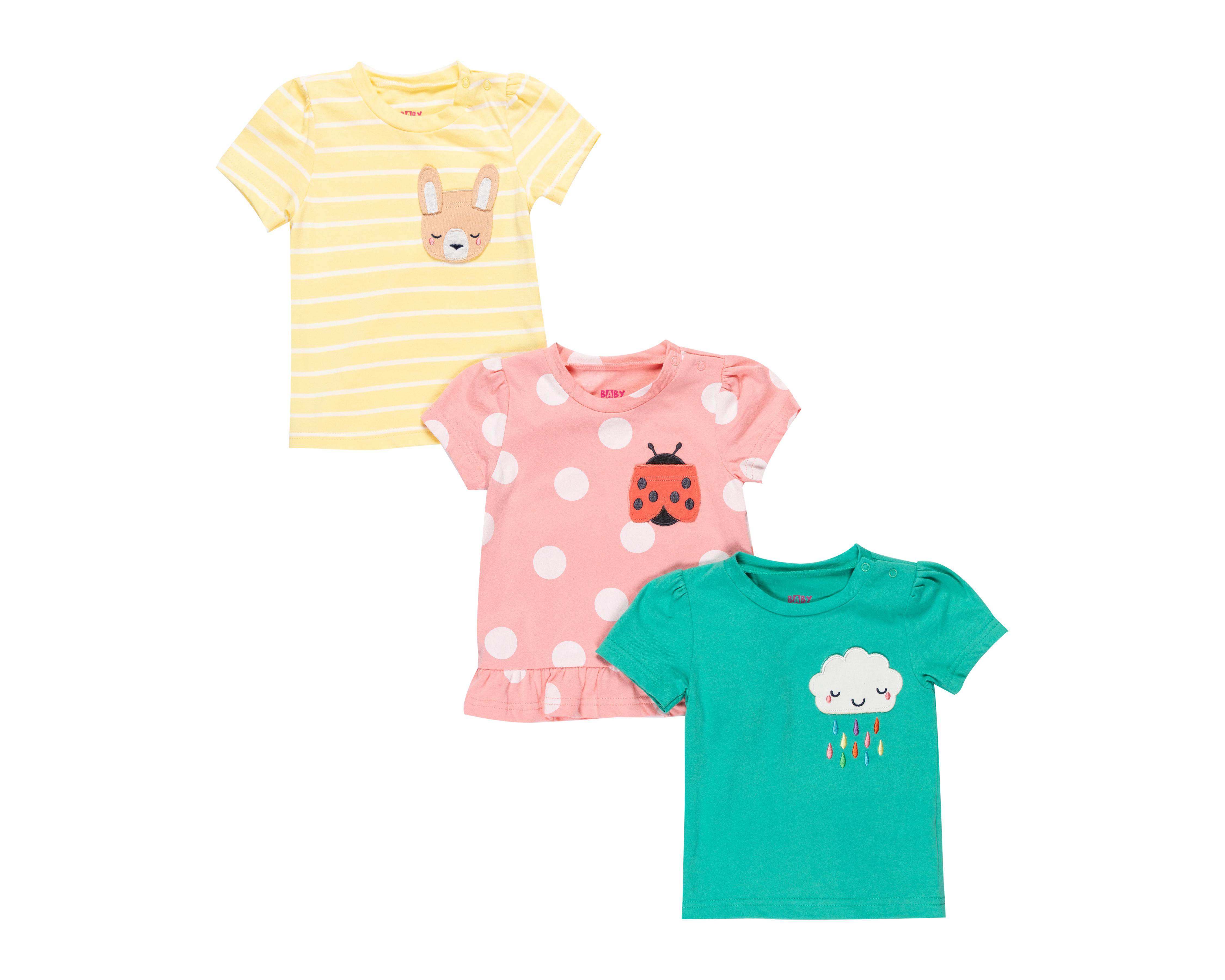 Playera Baby Colors para Bebé Niña 3 Piezas