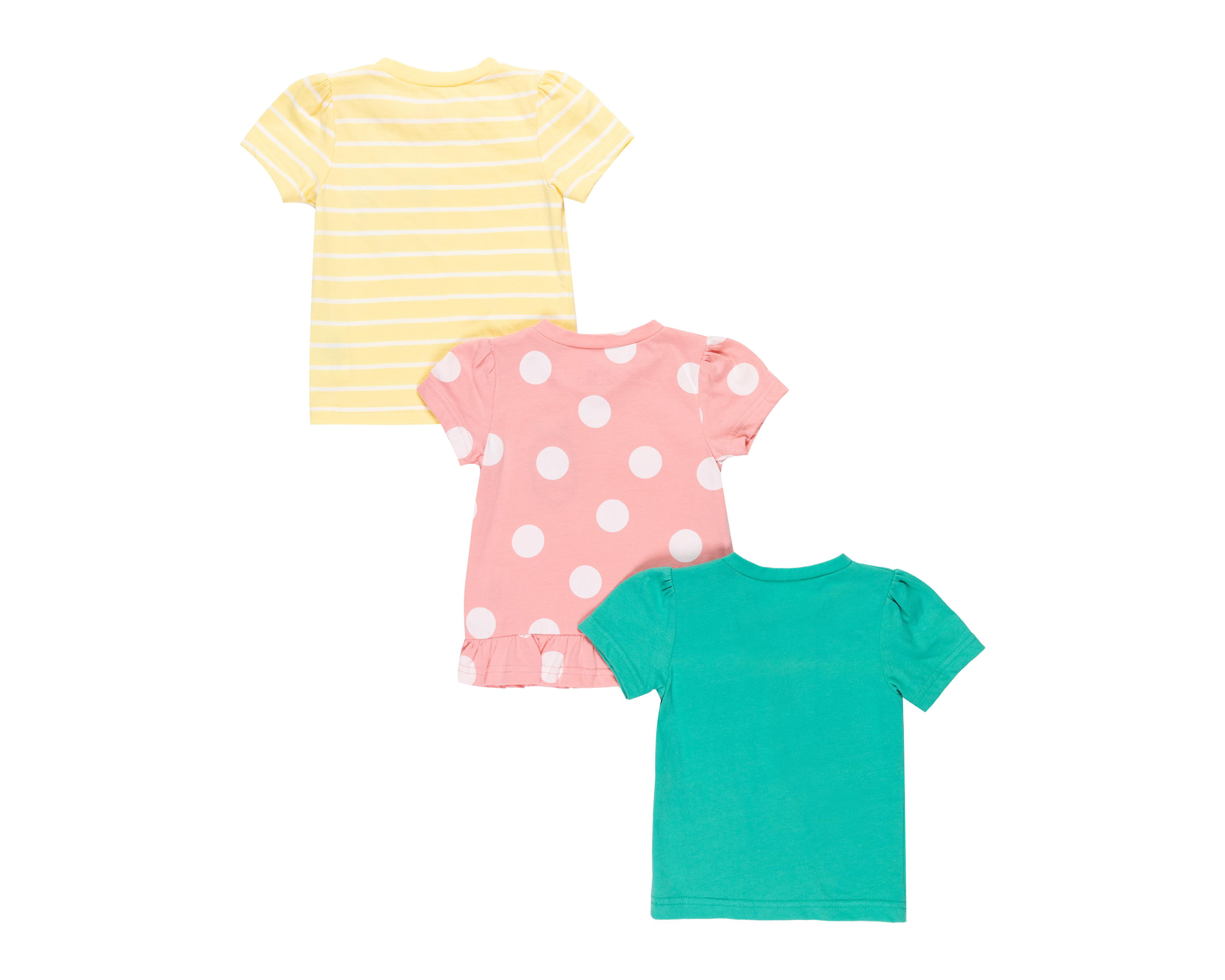 Foto 3 pulgar | Playera Baby Colors para Bebé Niña 3 Piezas