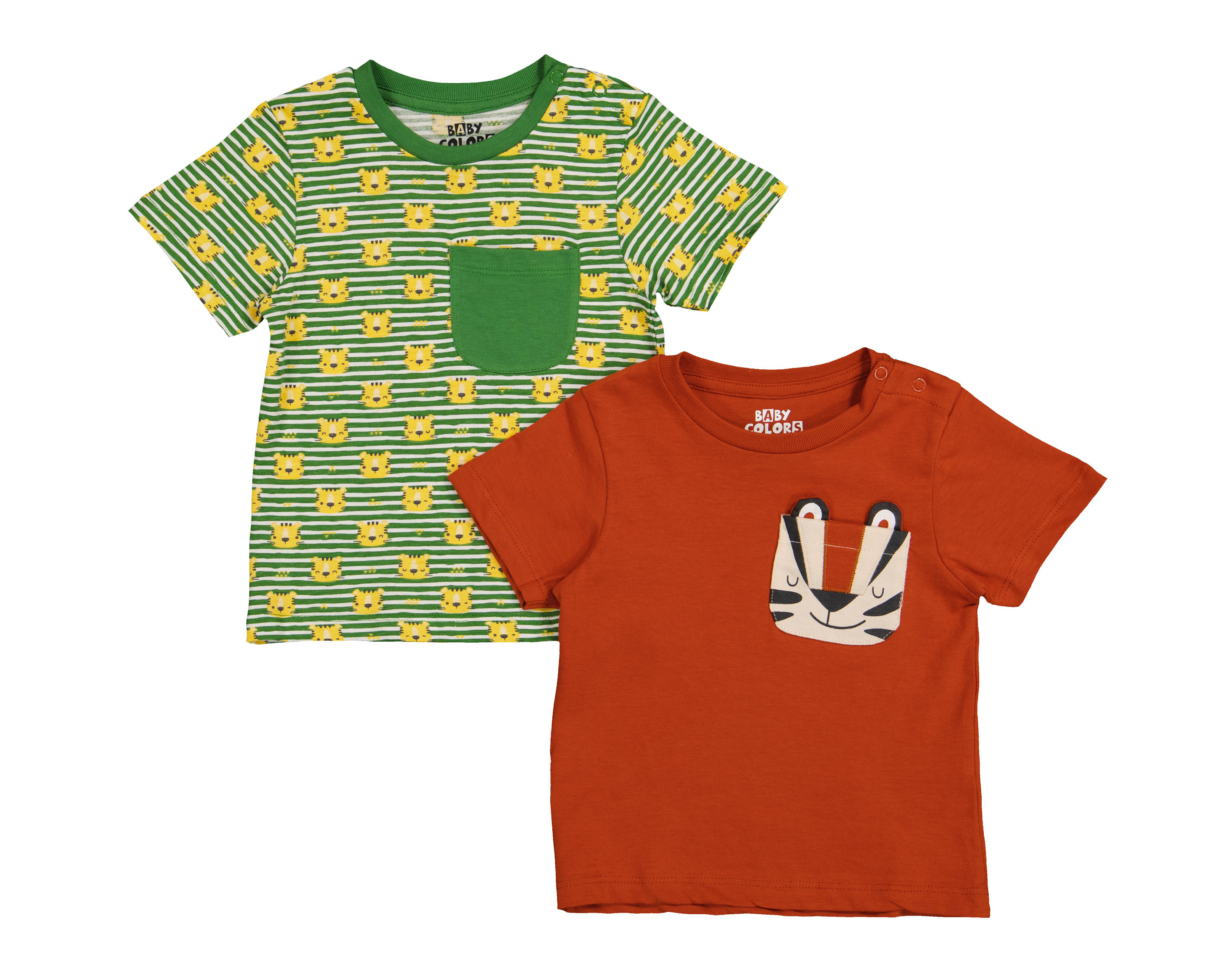 Foto 2 pulgar | Playera para Bebé Niño Baby Colors de Algodón 2 Piezas