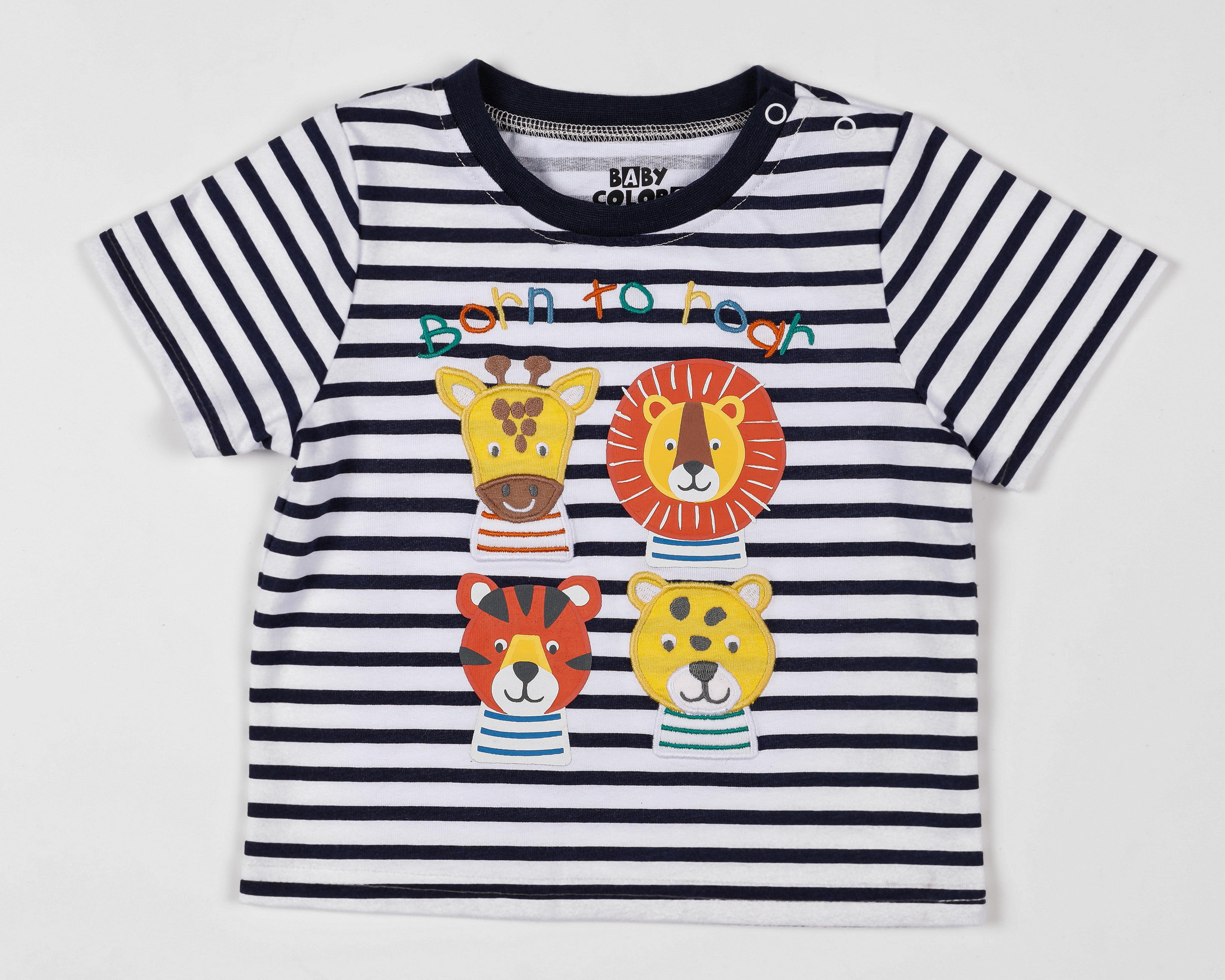 Foto 2 pulgar | Playera para Bebé Niño Baby Colors a Rayas