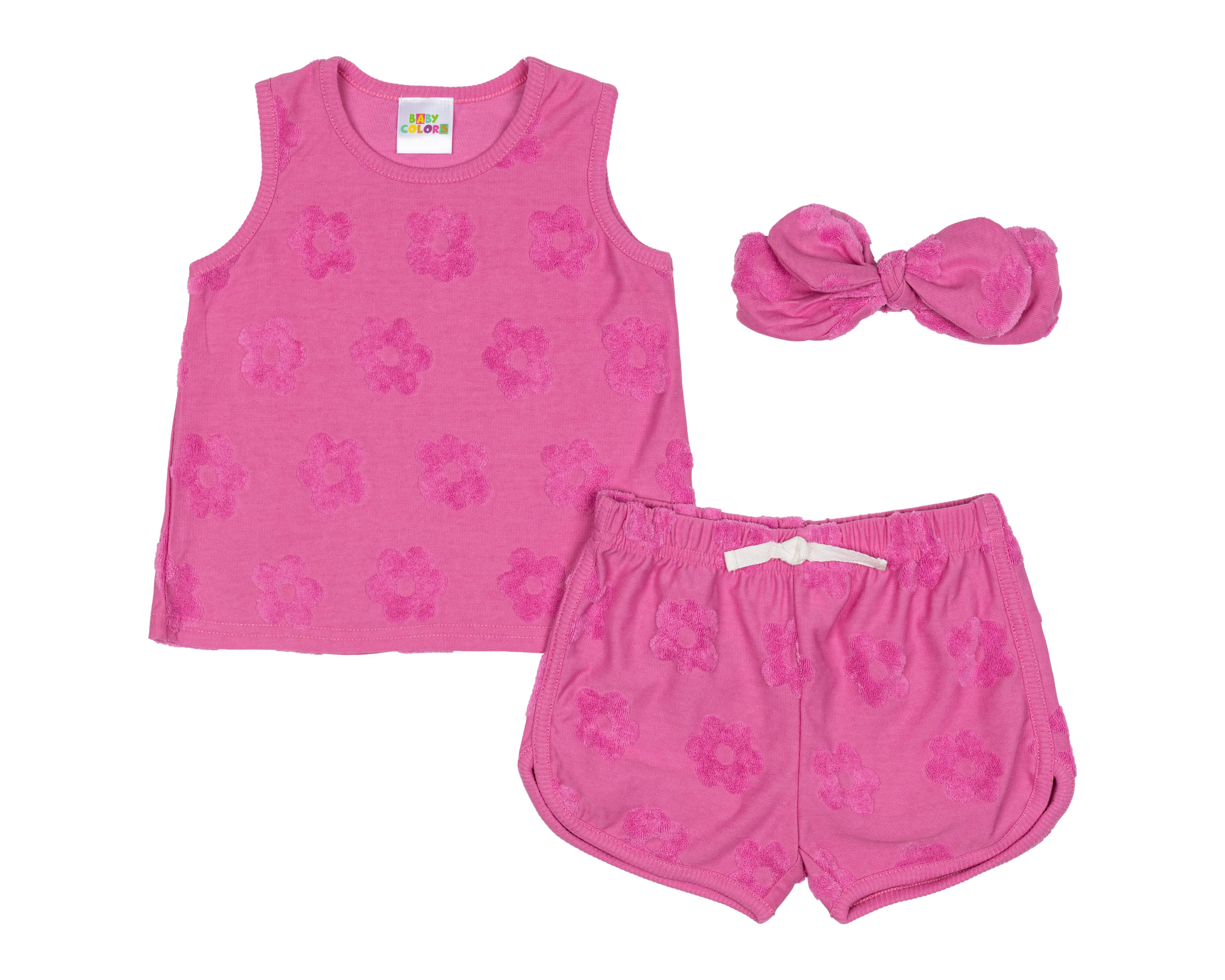 Conjunto para Bebé Niña Baby Colors con Diadema 3 Piezas