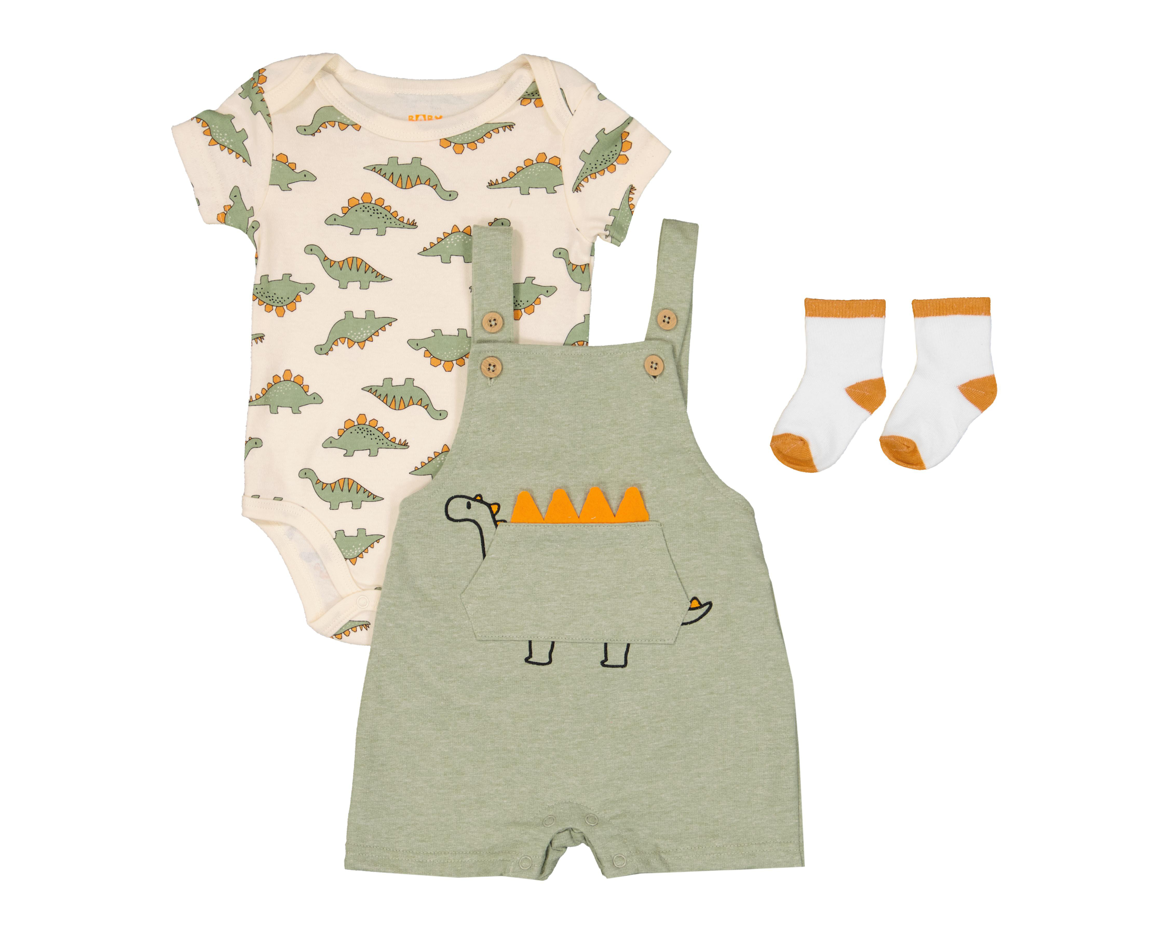 Conjunto para Bebé Niño Baby Colors de Algodón Dinosaurios 3 Piezas $349