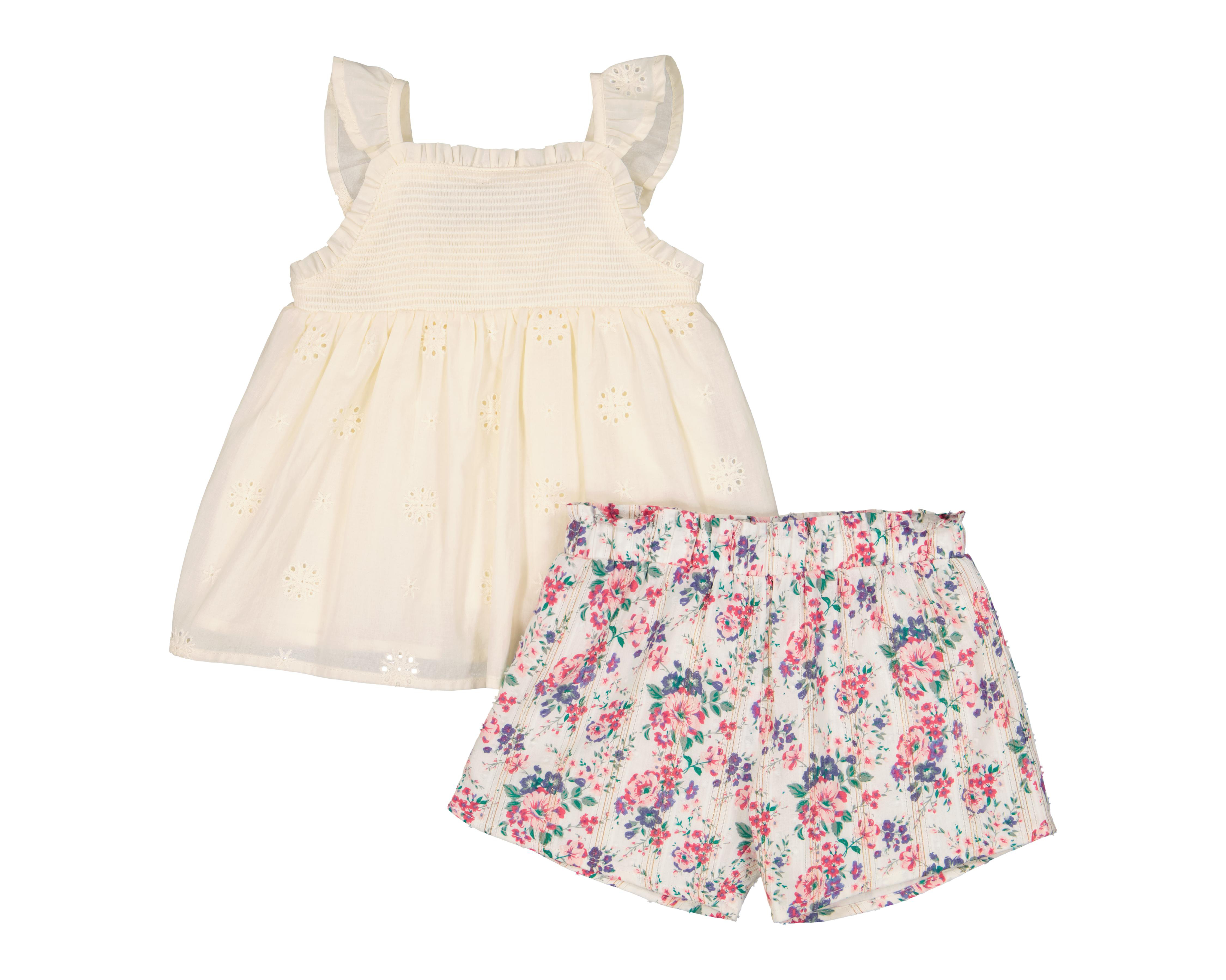 Foto 1 | Short y Blusa de Algodón para Bebé Niña Baby Colors