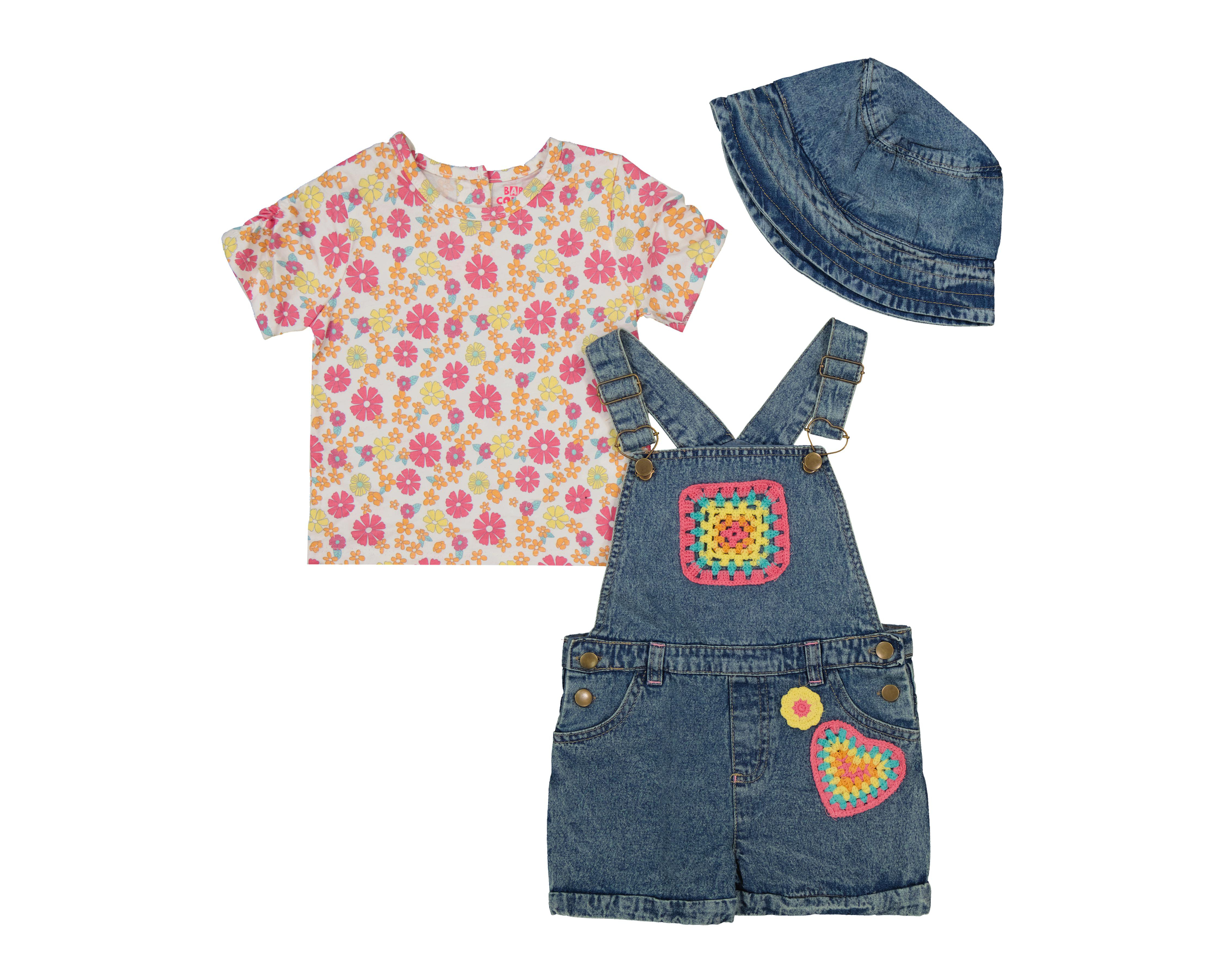 Foto 1 | Conjunto para Bebé Niña Baby Colors de Algodón 3 Piezas