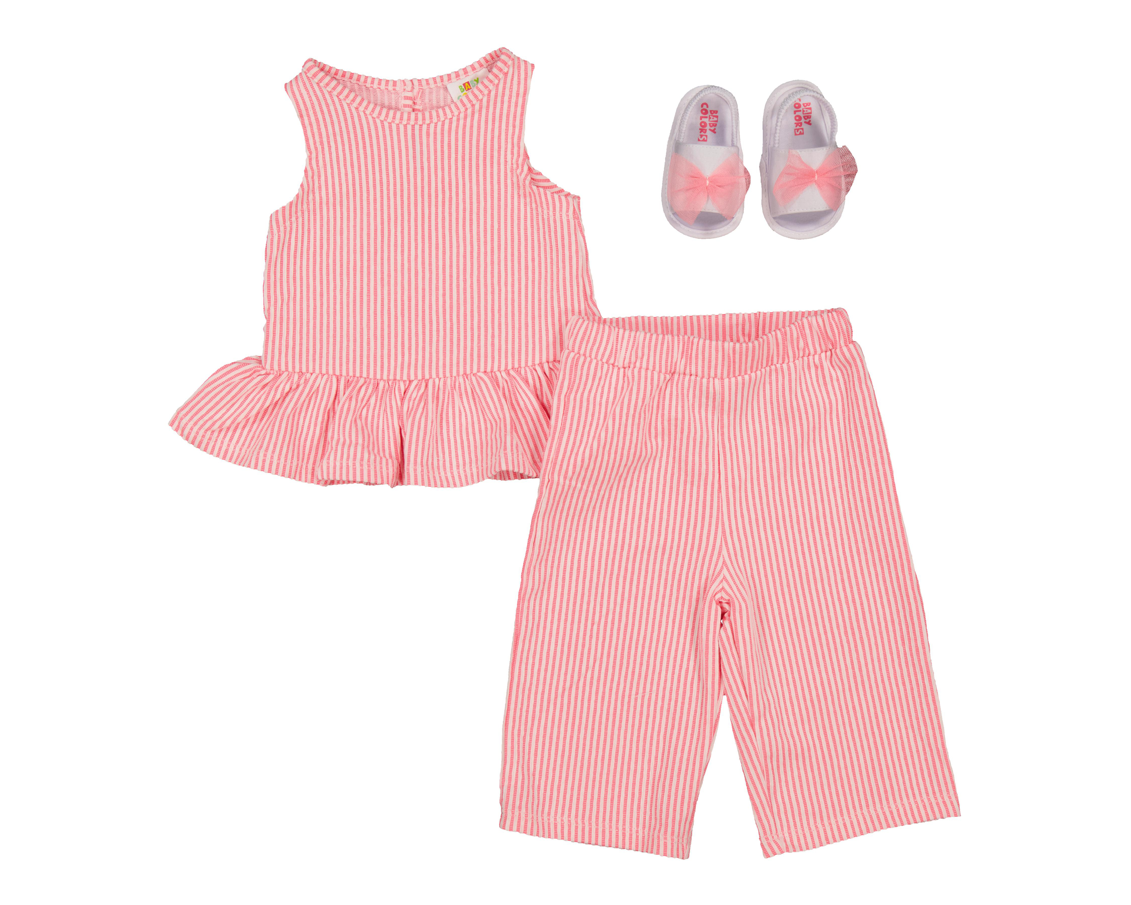 Foto 1 | Conjunto de Bebé Niña Baby Colors a Rayas
