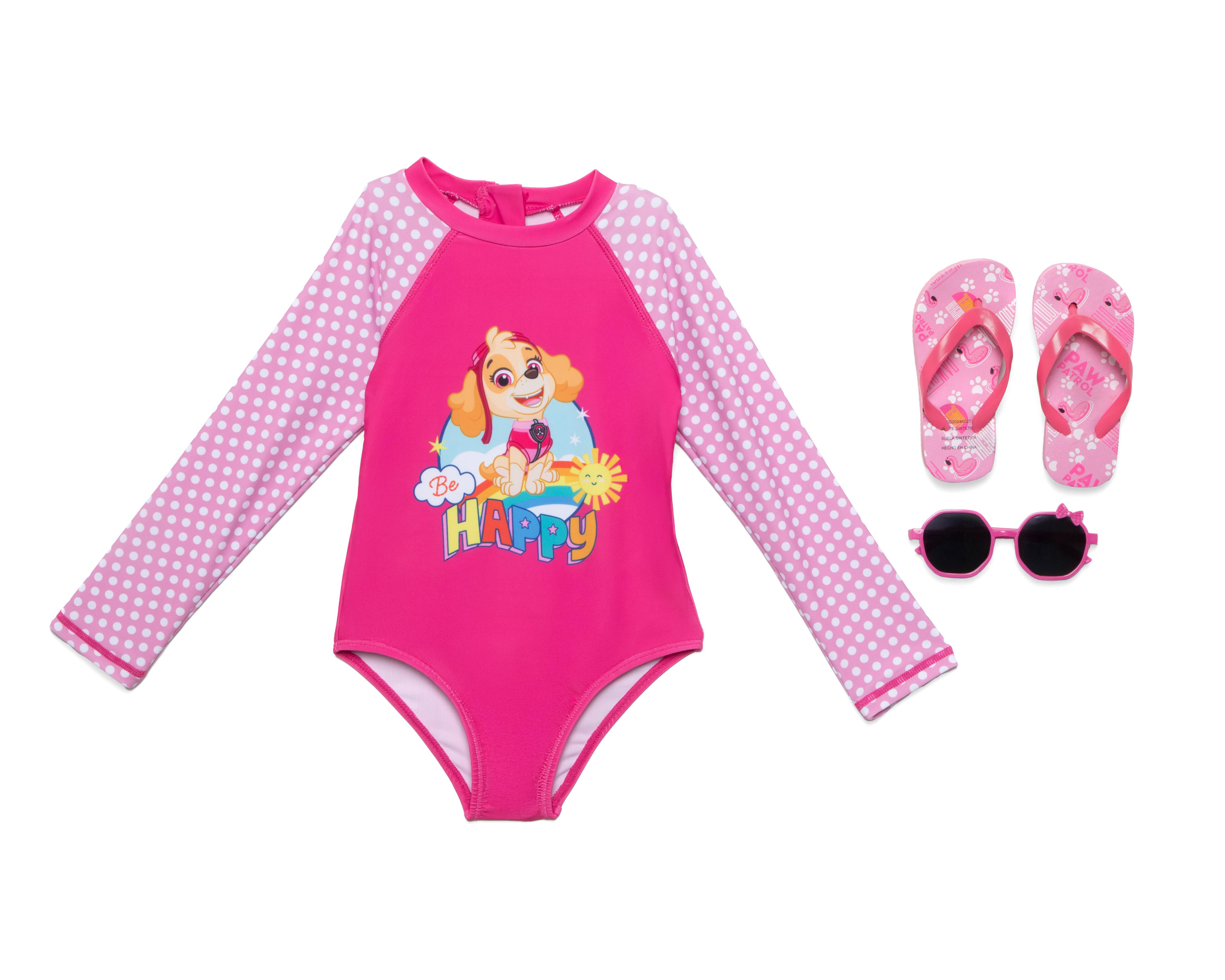 Foto 2 pulgar | Traje de Baño Paw Patrol Estampado para Niña 3 Piezas