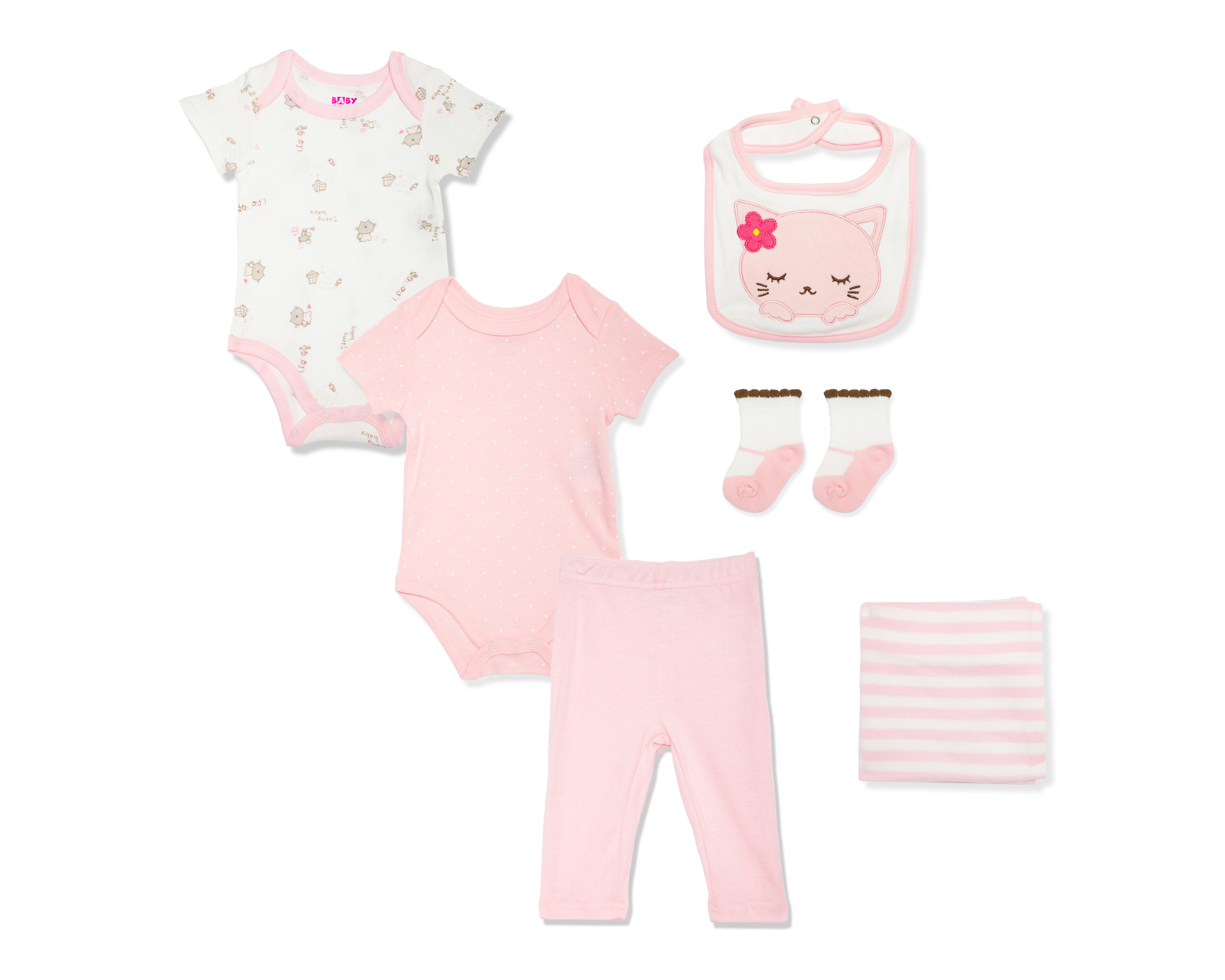 Foto 1 | Conjunto de Algodón para Bebé Niña Baby Colors 6 Piezas