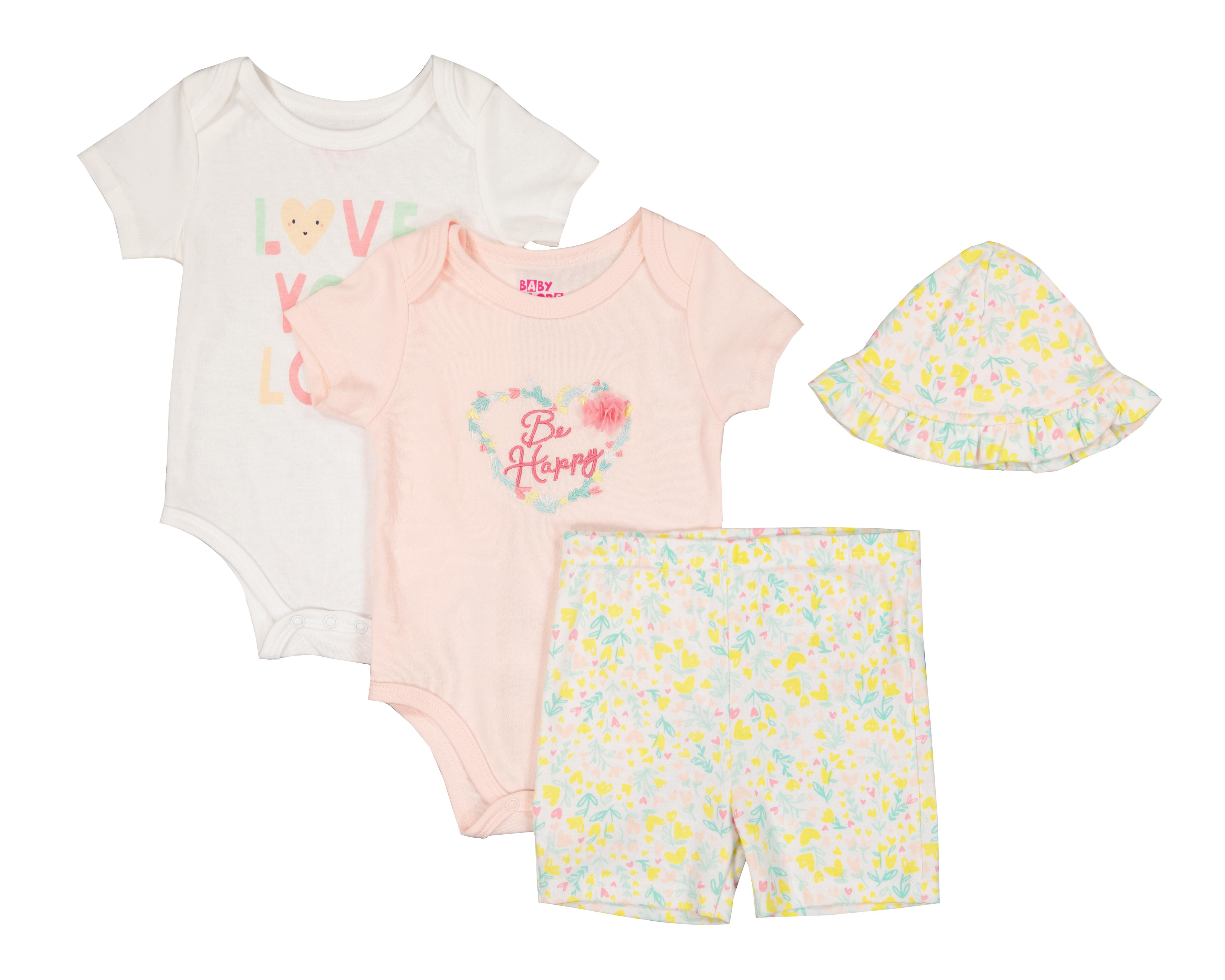 Foto 1 | Set de Pañaleros y Short para Bebé Niña Baby Colors con Gorro 4 Piezas