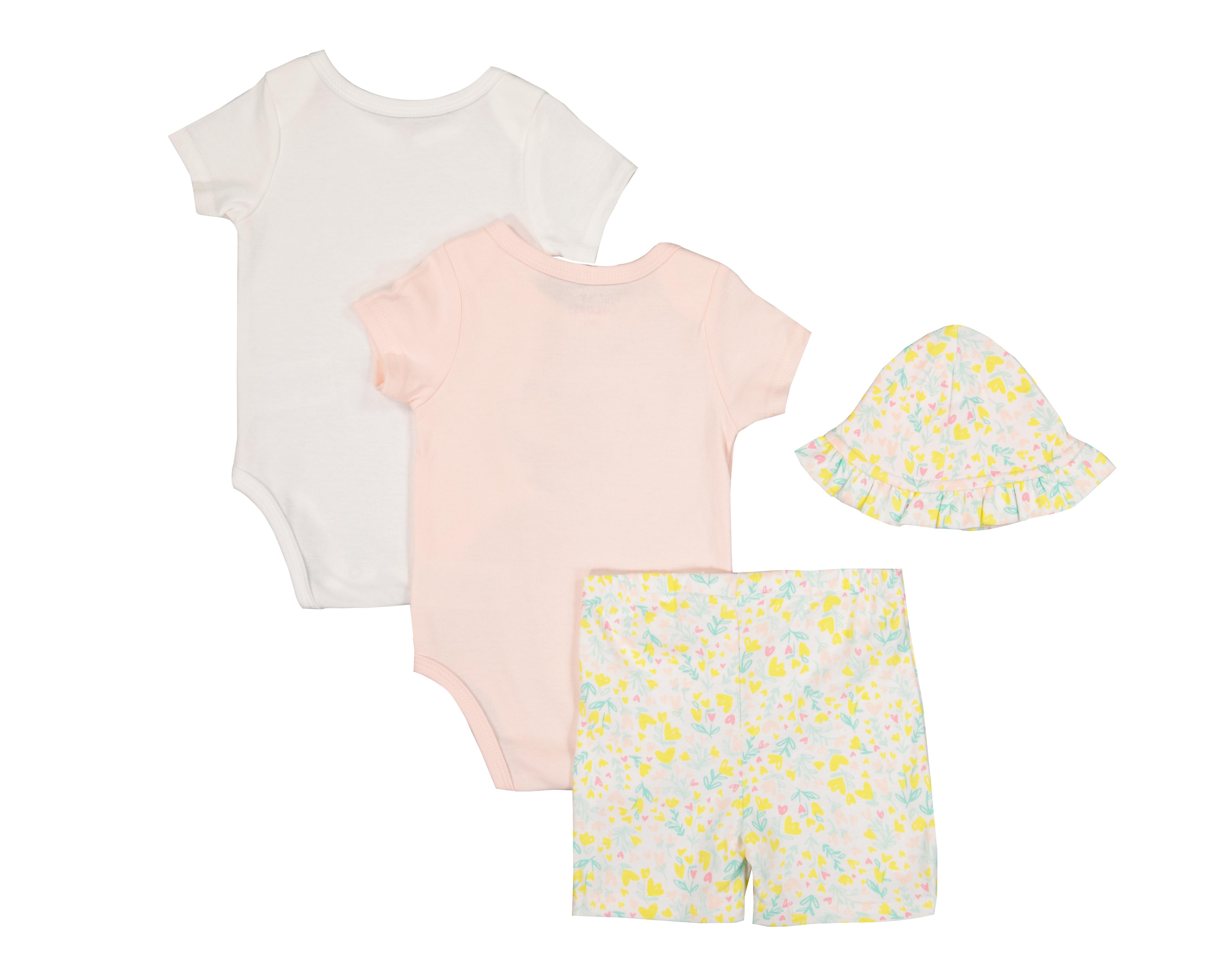 Foto 2 | Set de Pañaleros y Short para Bebé Niña Baby Colors con Gorro 4 Piezas