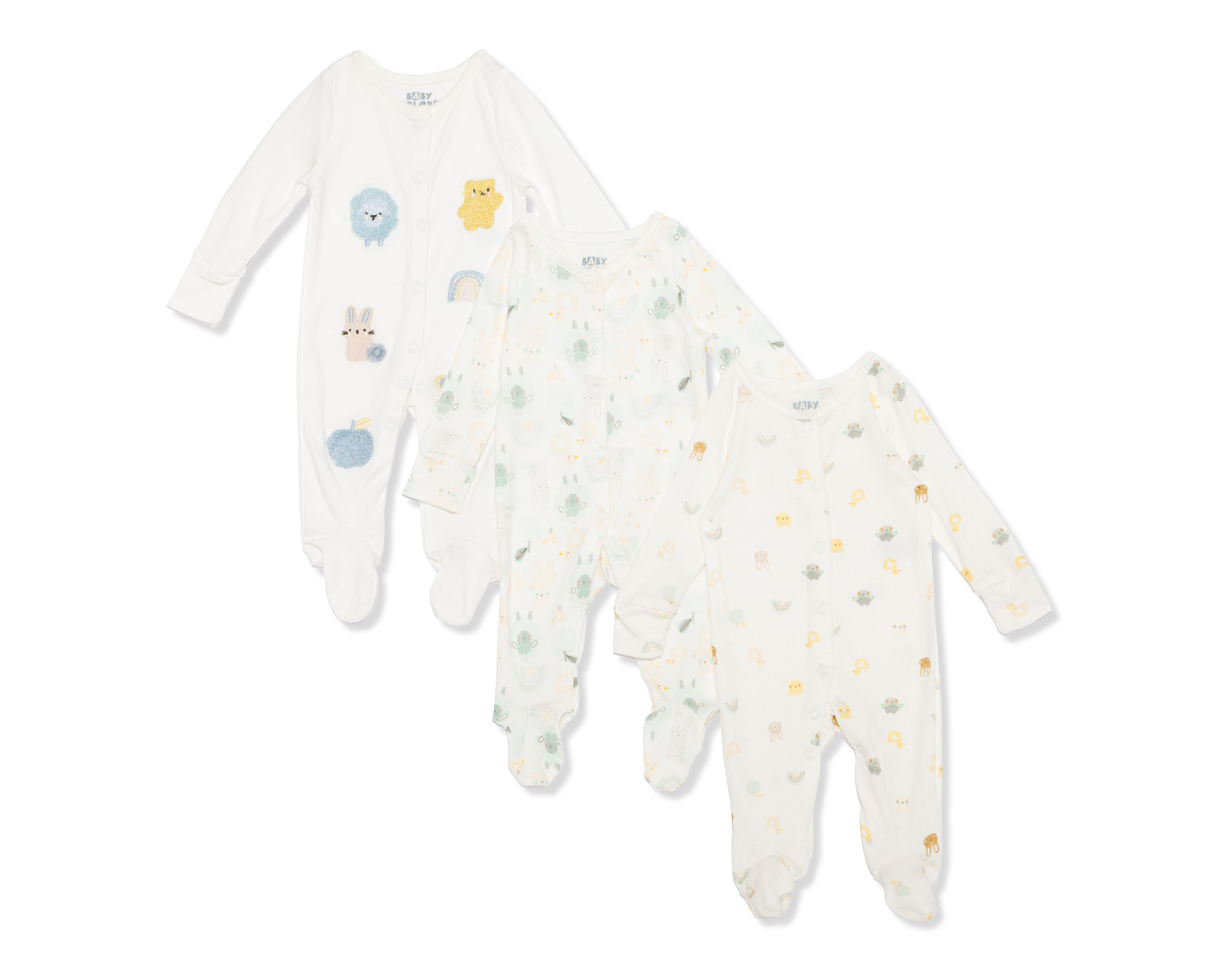 Foto 1 | Mameluco para Bebé Niña Baby Colors Estampado 3 Piezas