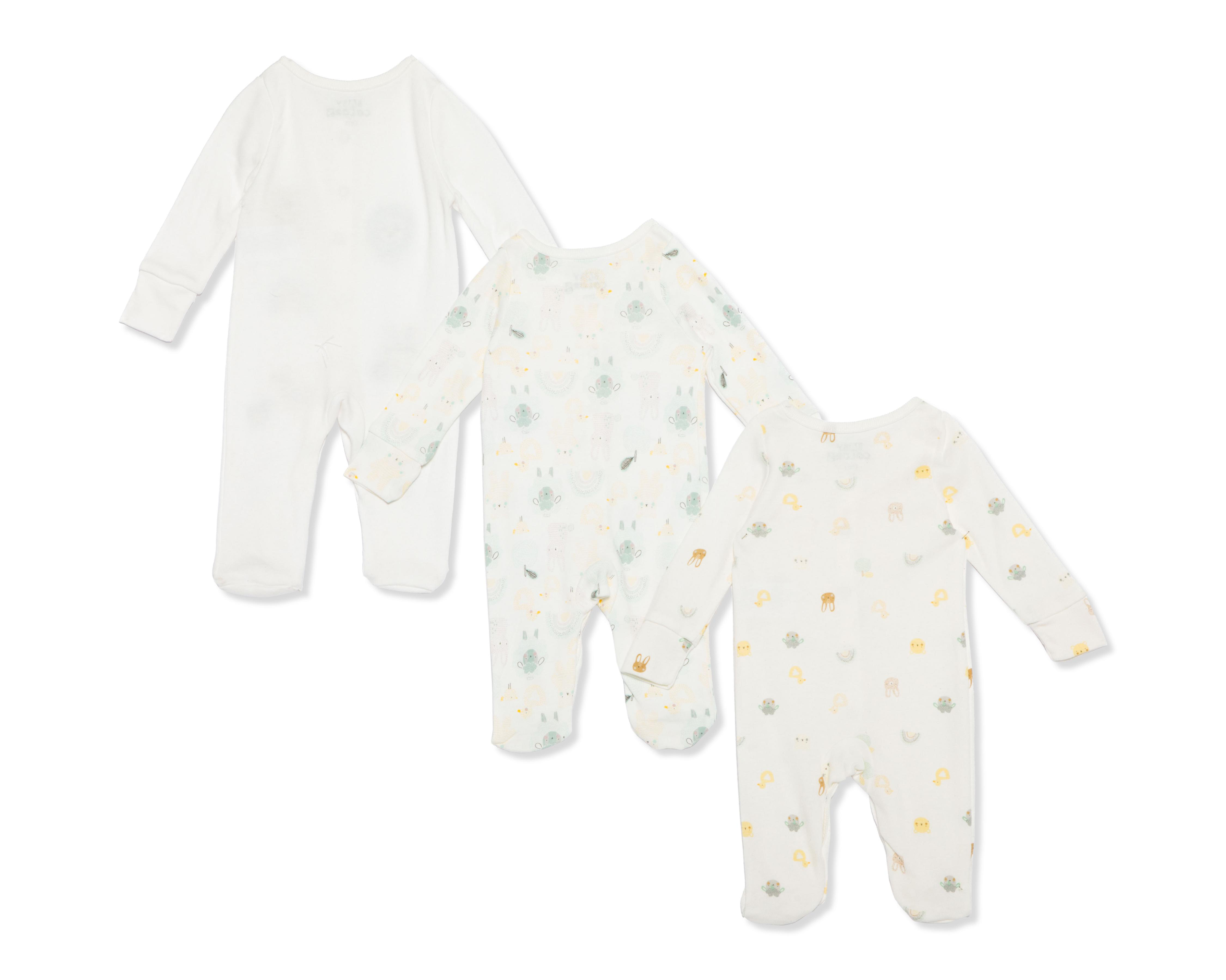 Foto 2 | Mameluco para Bebé Niña Baby Colors Estampado 3 Piezas