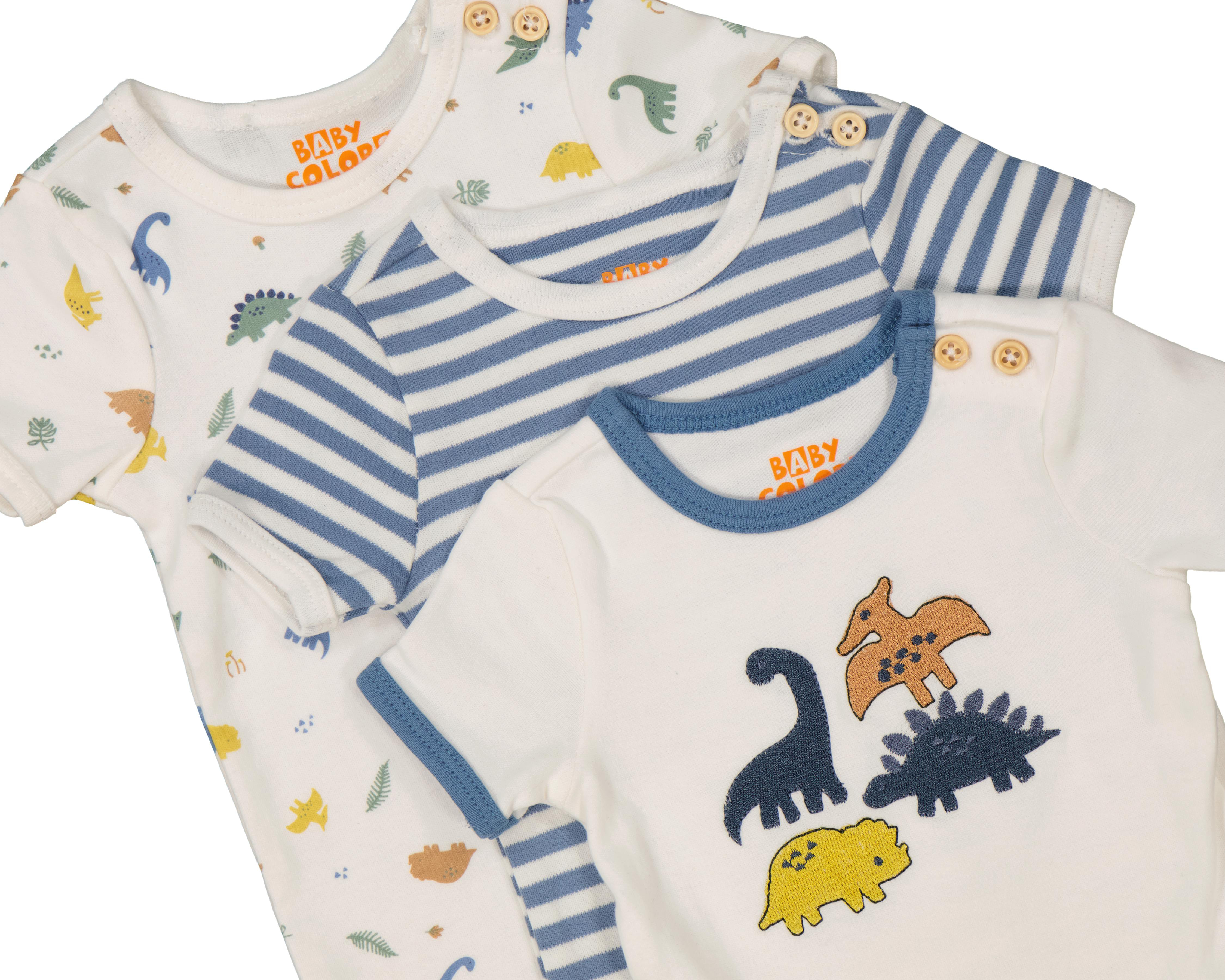 Foto 7 pulgar | Pañalero para Bebé Niño Baby Colors de Algodón Print Dinosaurios 3 Piezas