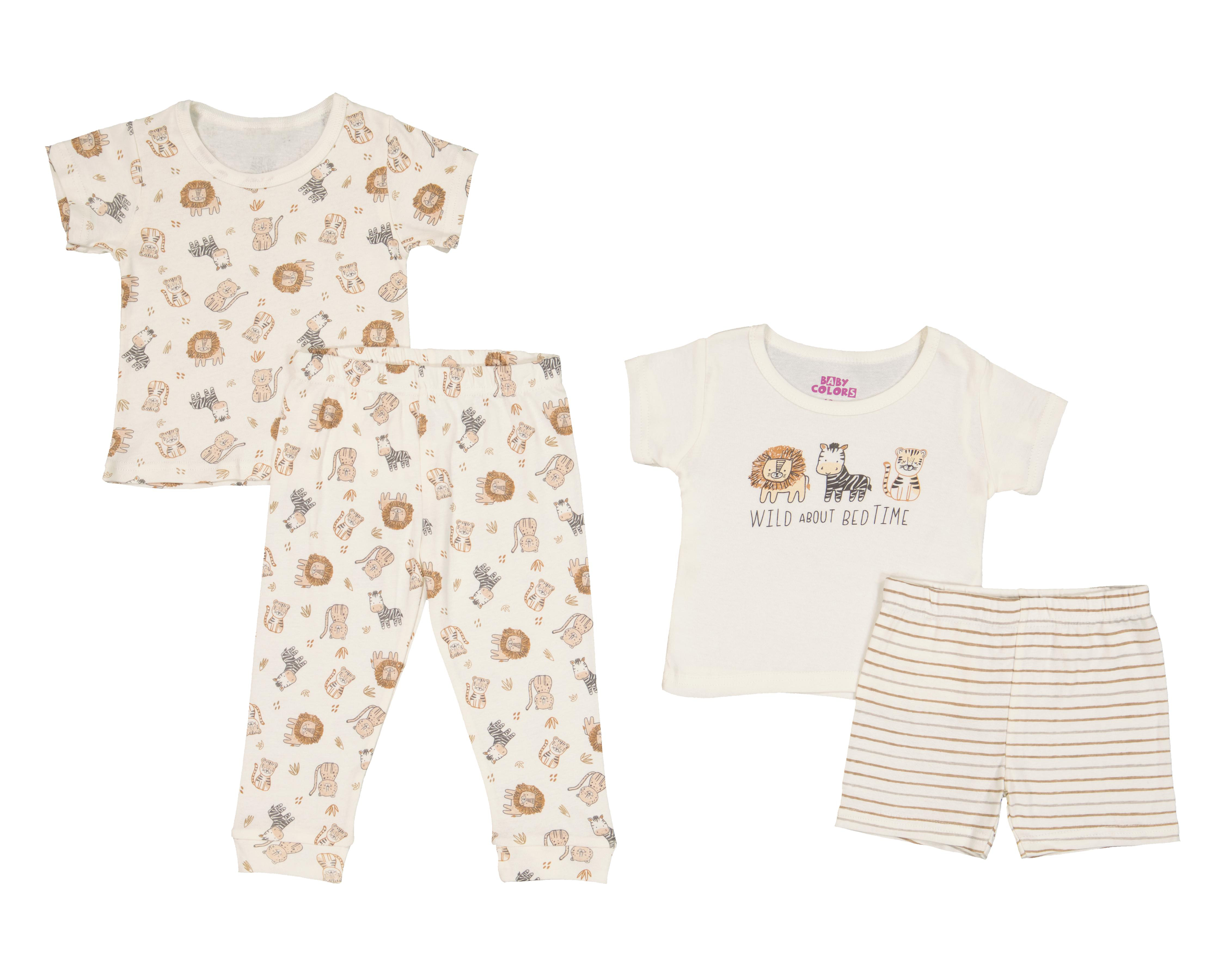 Pijama para Bebé Baby Colors de Algodón 4 Piezas